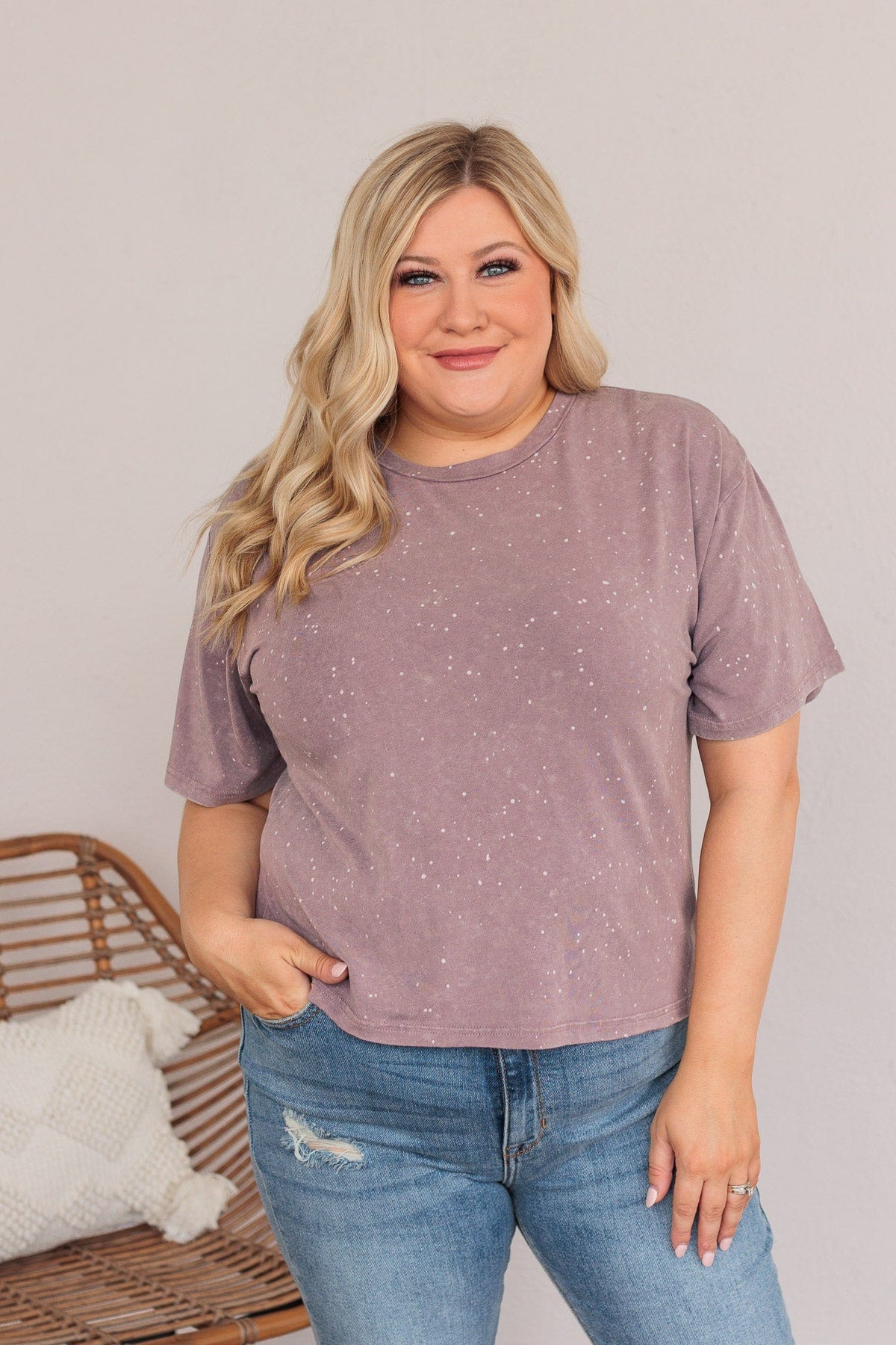 Thread & Supply One For All Speckled Top- Violet - Image 6