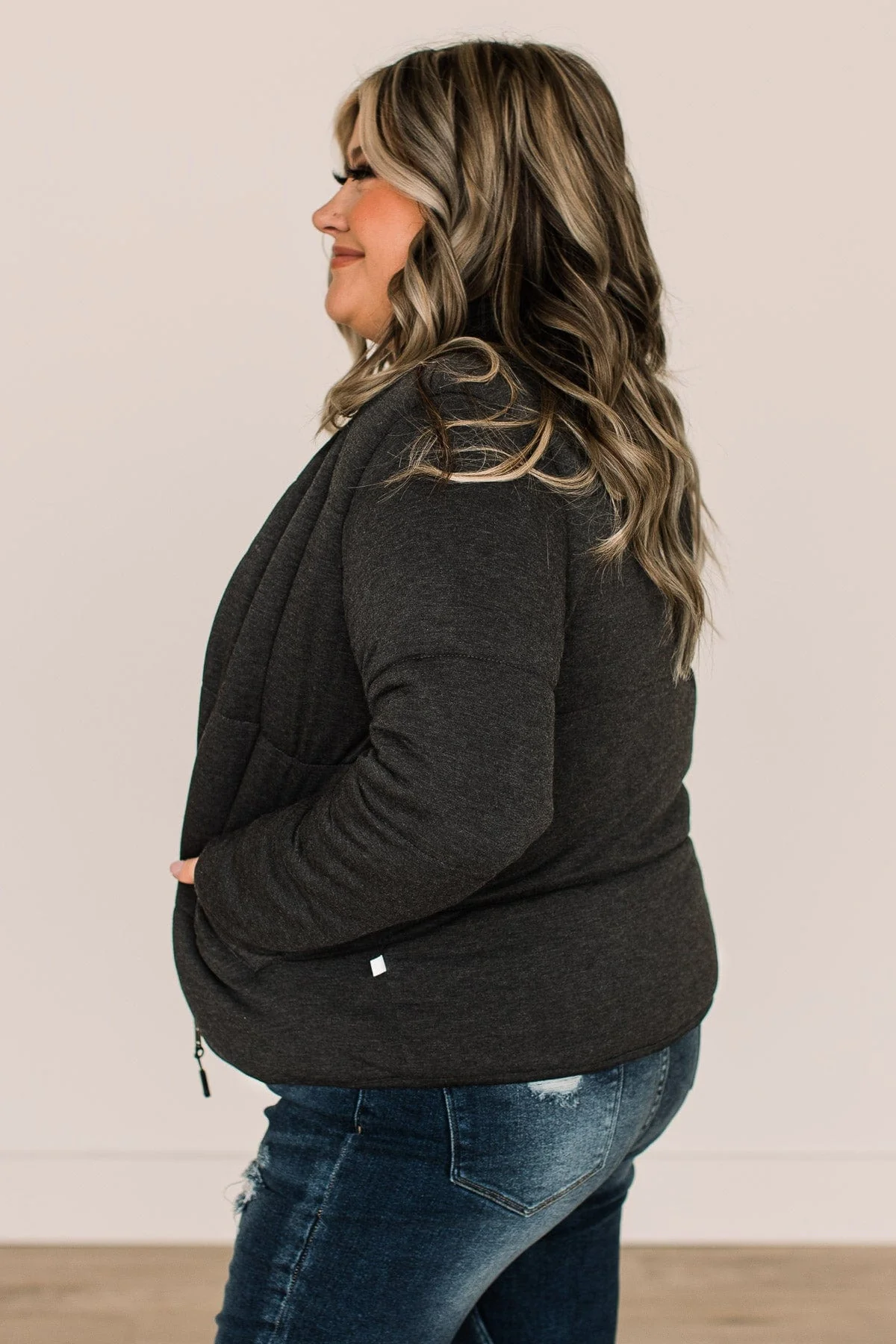 Thread & Supply Perfectly Cozy Puffer Jacket- Heather Black - Image 6