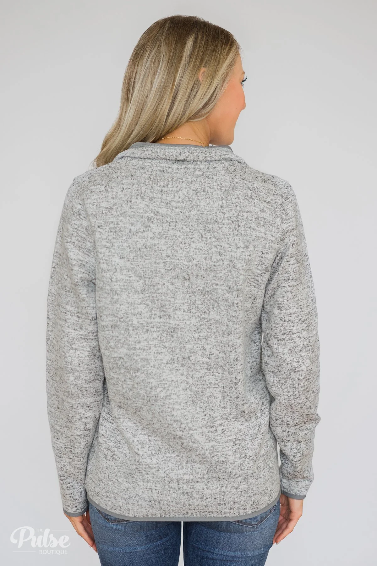Thread & Supply Pullover Quarter Zip- Heather Grey - Image 8