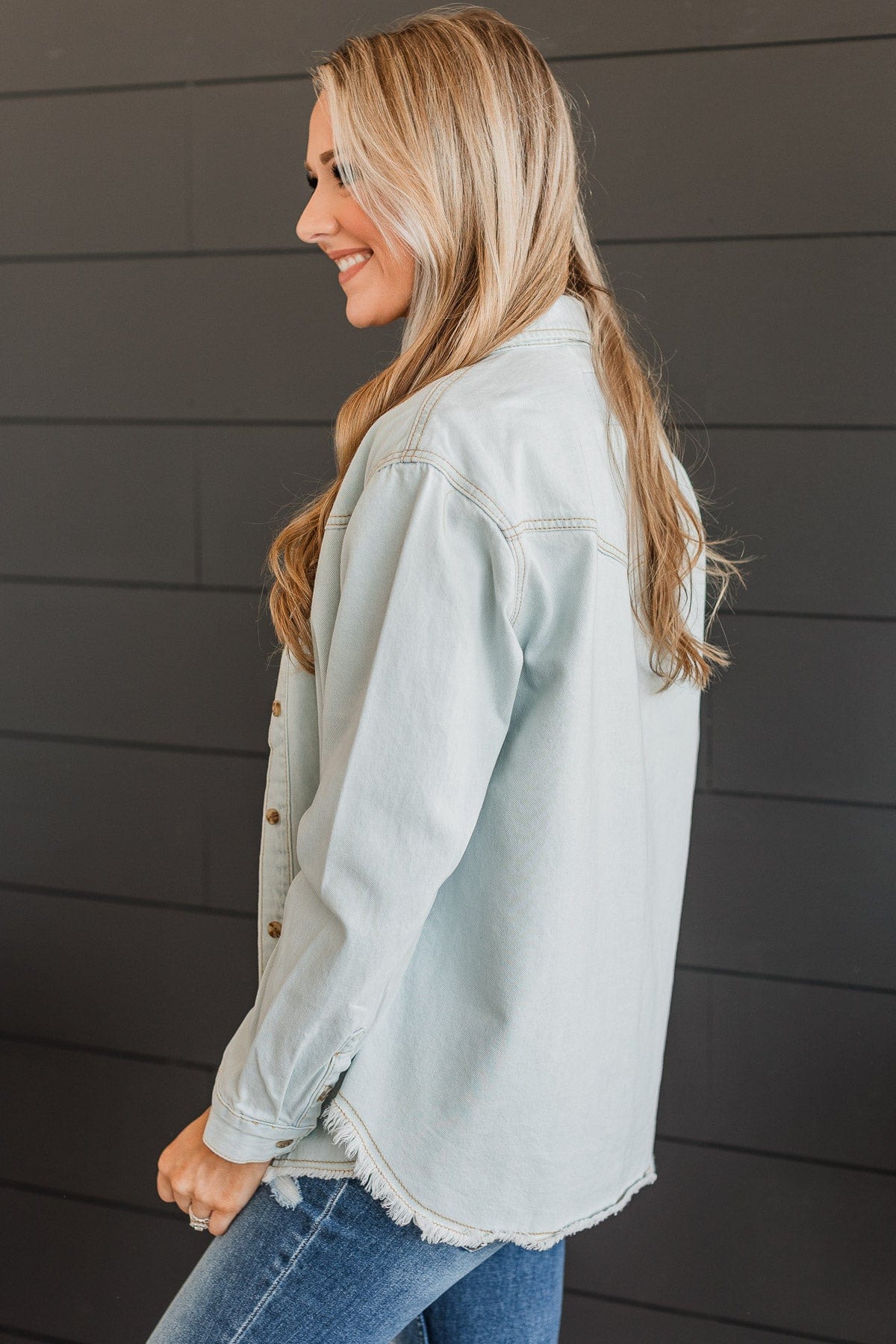 Thread & Supply Tour The Town Denim Jacket- Light Wash - Image 7