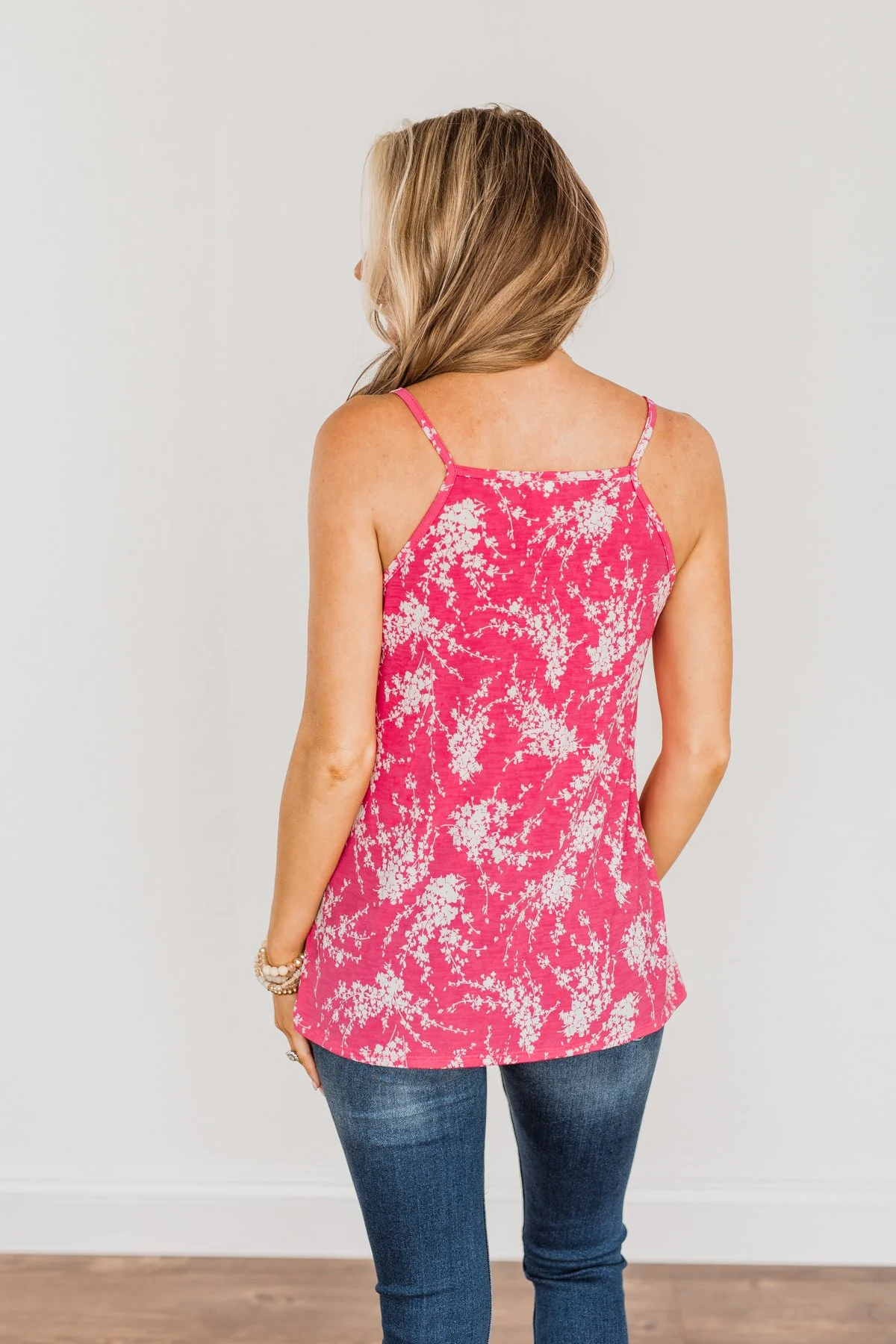 Ticket To Paradise Floral Print Tank Top- Fuchsia - Image 12