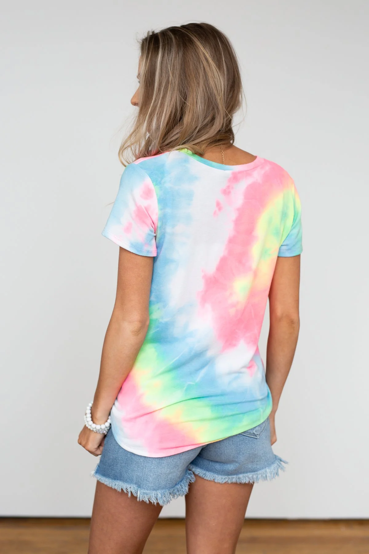 Tie Dye V-Neck Top- Neon - Image 11