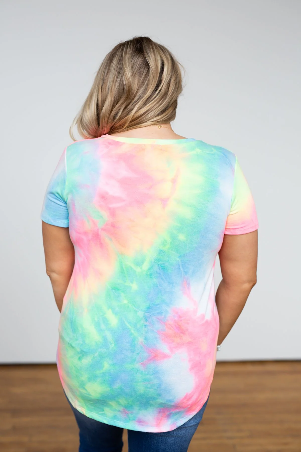 Tie Dye V-Neck Top- Neon - Image 12