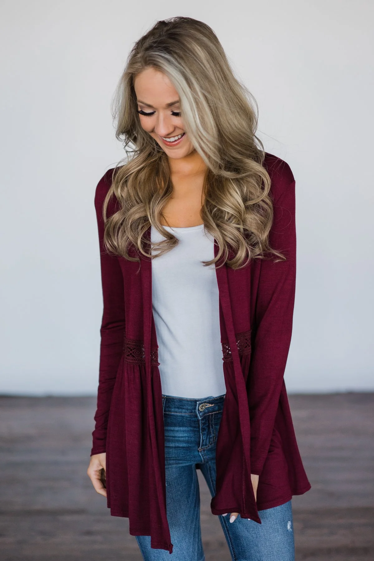 Till We Meet Again Burgundy Cardigan - Image 2