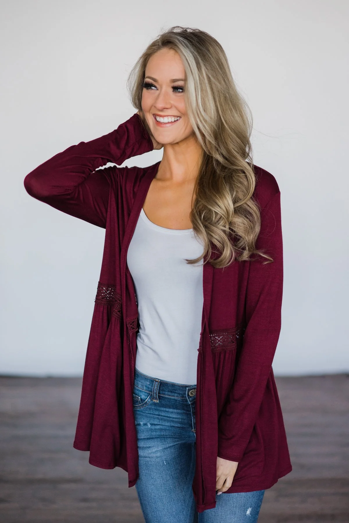 Till We Meet Again Burgundy Cardigan - Image 3