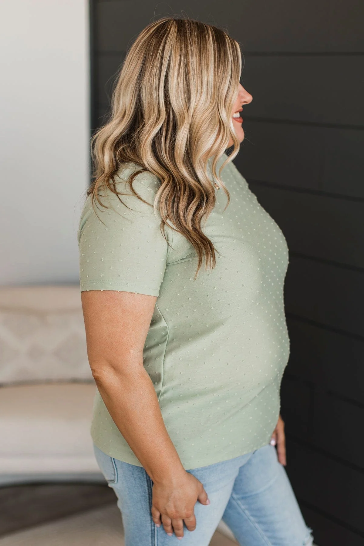 Time Flying By Short Sleeve Top- Sage - Image 6