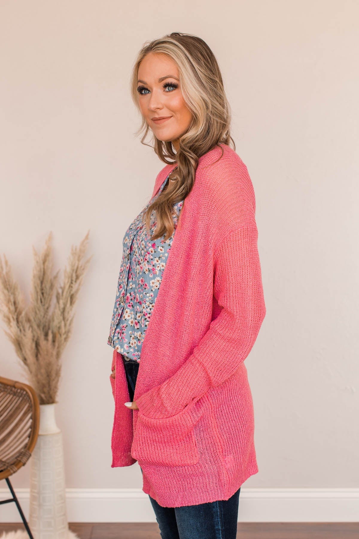 Time For An Adventure Knit Cardigan- Bubblegum Pink - Image 6