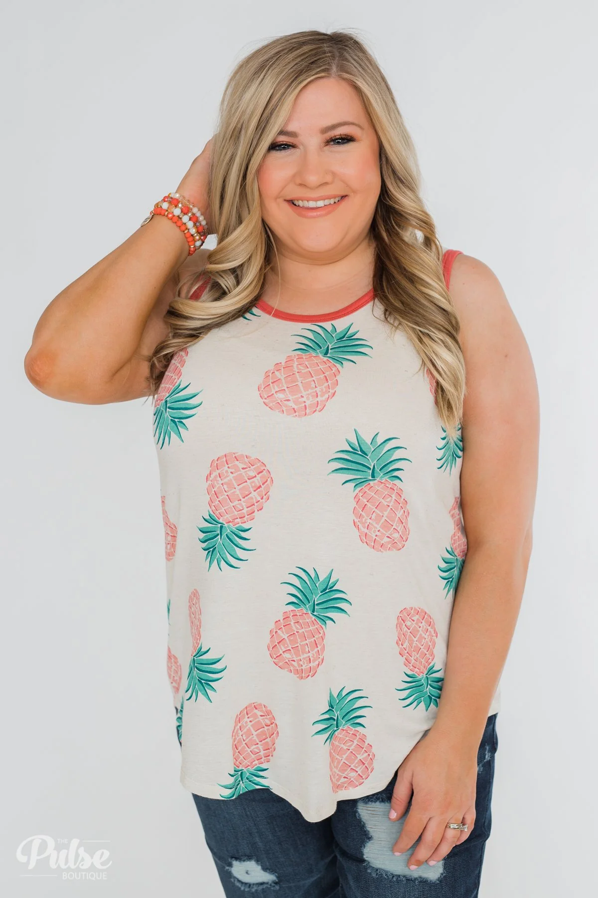 Time for Sunshine Pineapple Tank- Sand & Clay - Image 10