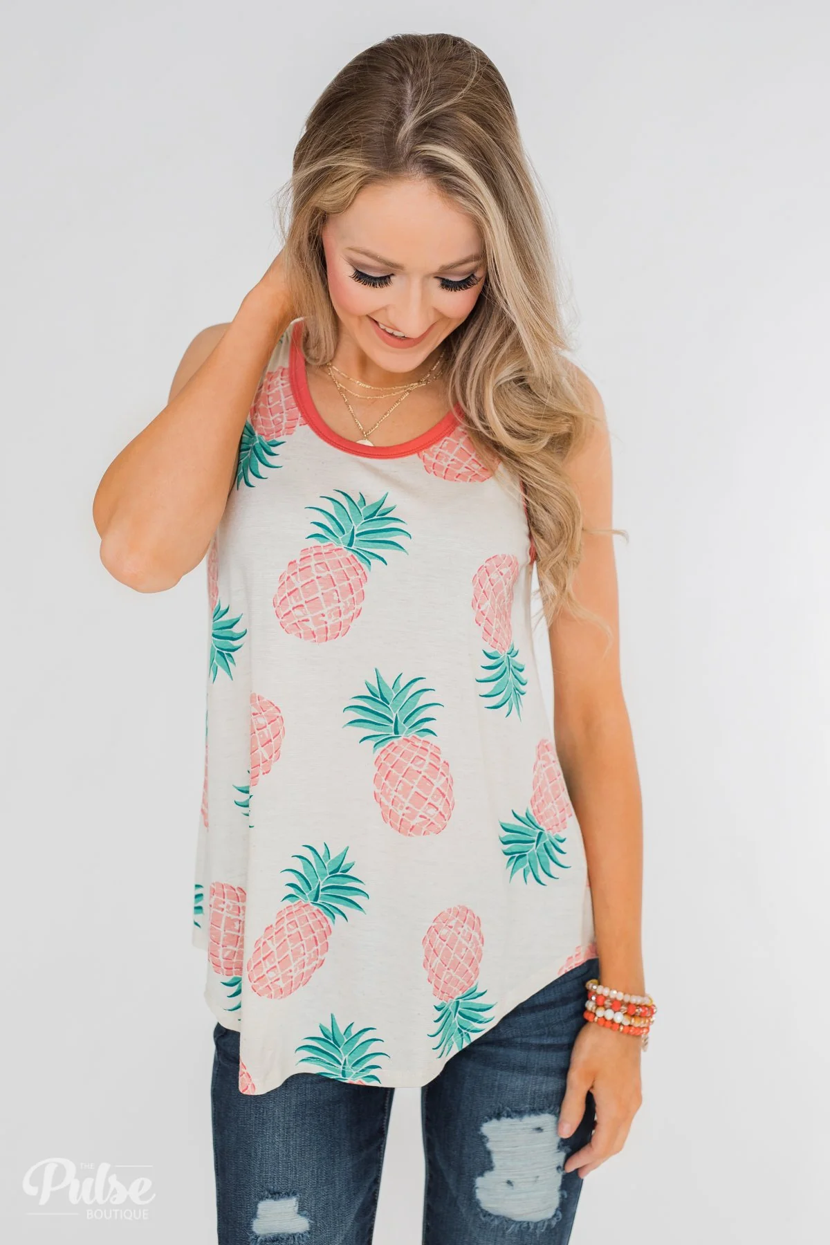 Time for Sunshine Pineapple Tank- Sand & Clay - Image 5