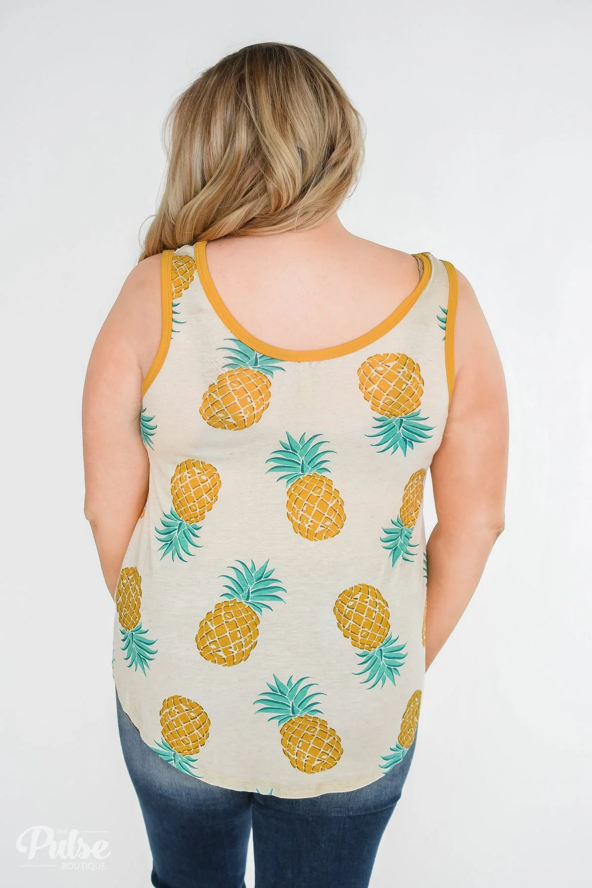 Time for Sunshine Pineapple Tank- Sand & Mustard Yellow - Image 14