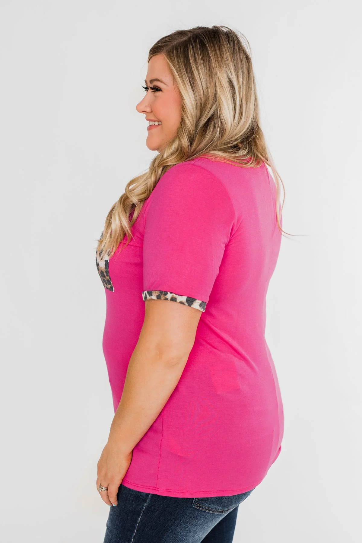 Time of our Life Leopard Pocket Top- Fuchsia - Image 15