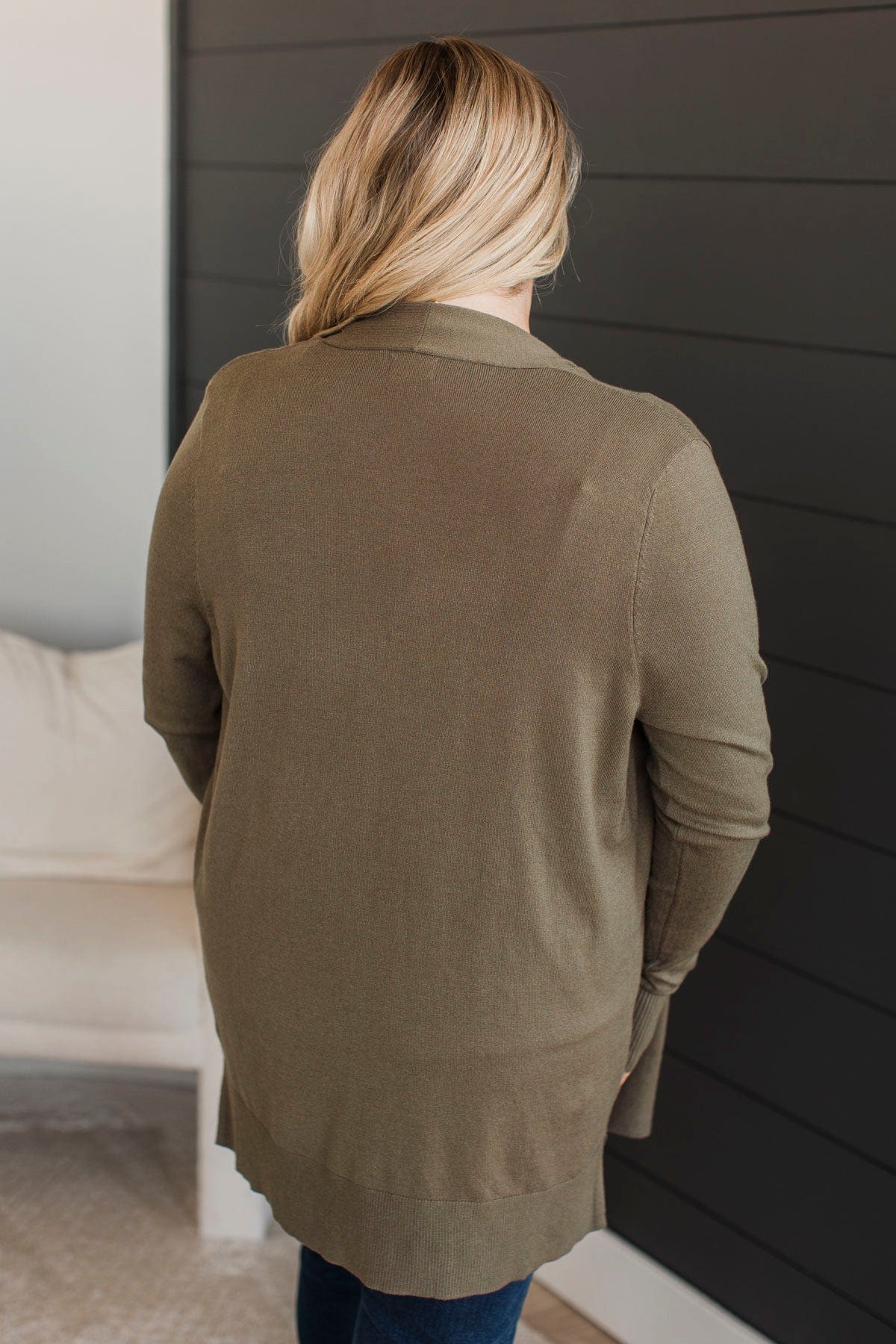 Time To Be Alive Drape Cardigan- Army Green - Image 7