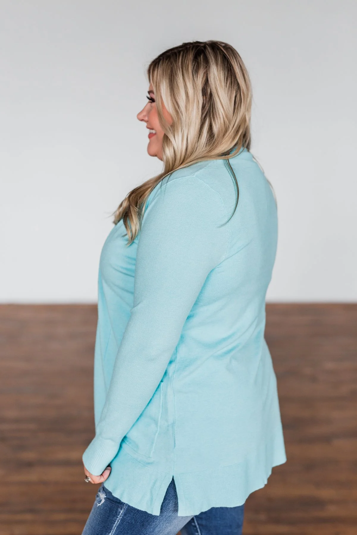 Time To Be Alive Drape Cardigan- Blue - Image 15