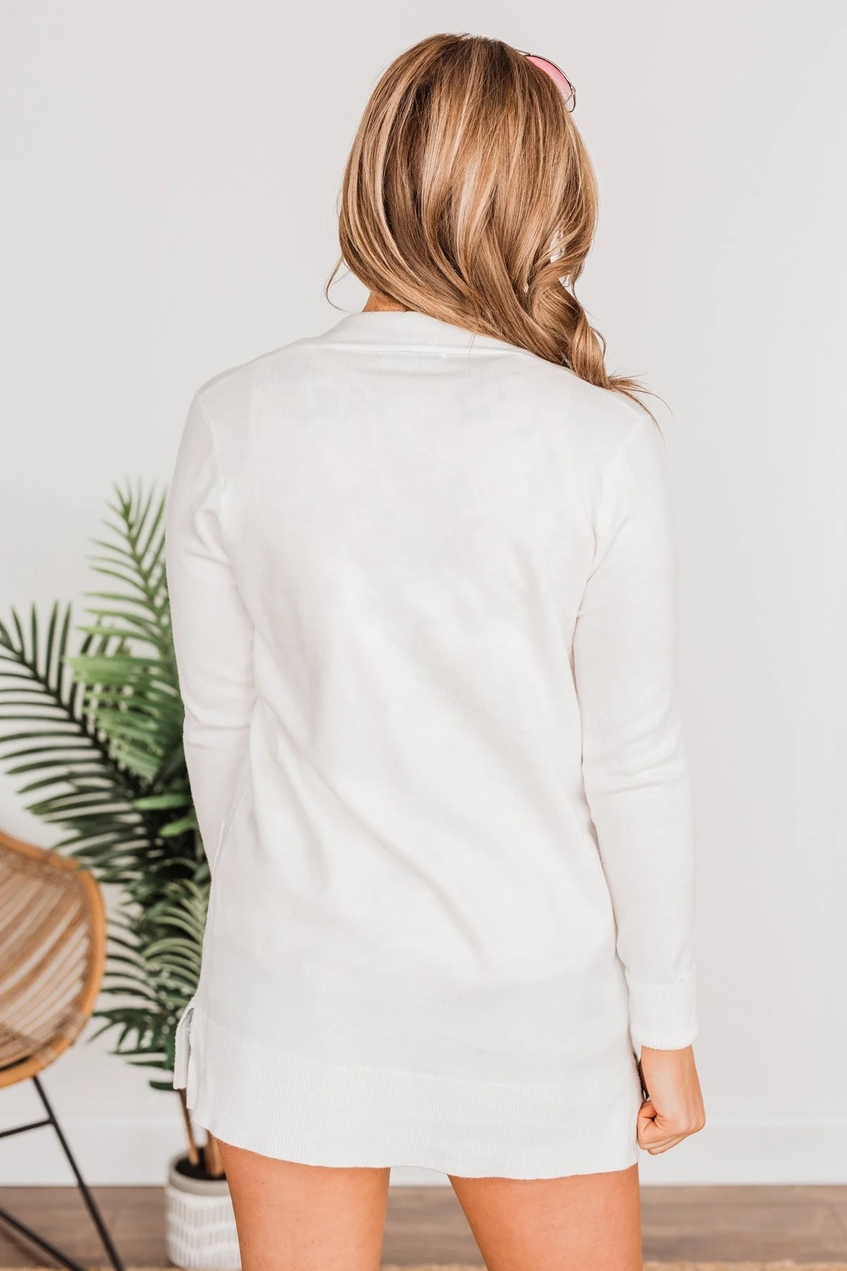 Time To Be Alive Drape Cardigan- Off White - Image 9