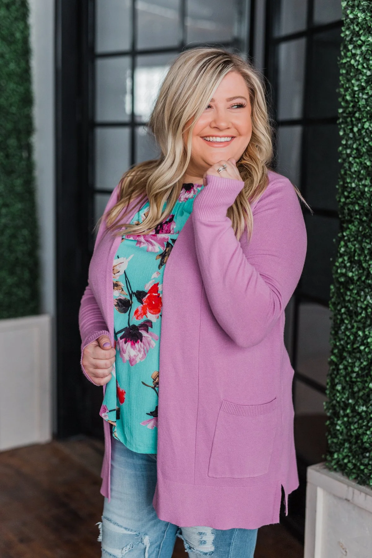 Time To Be Alive Drape Cardigan- Orchid - Image 9