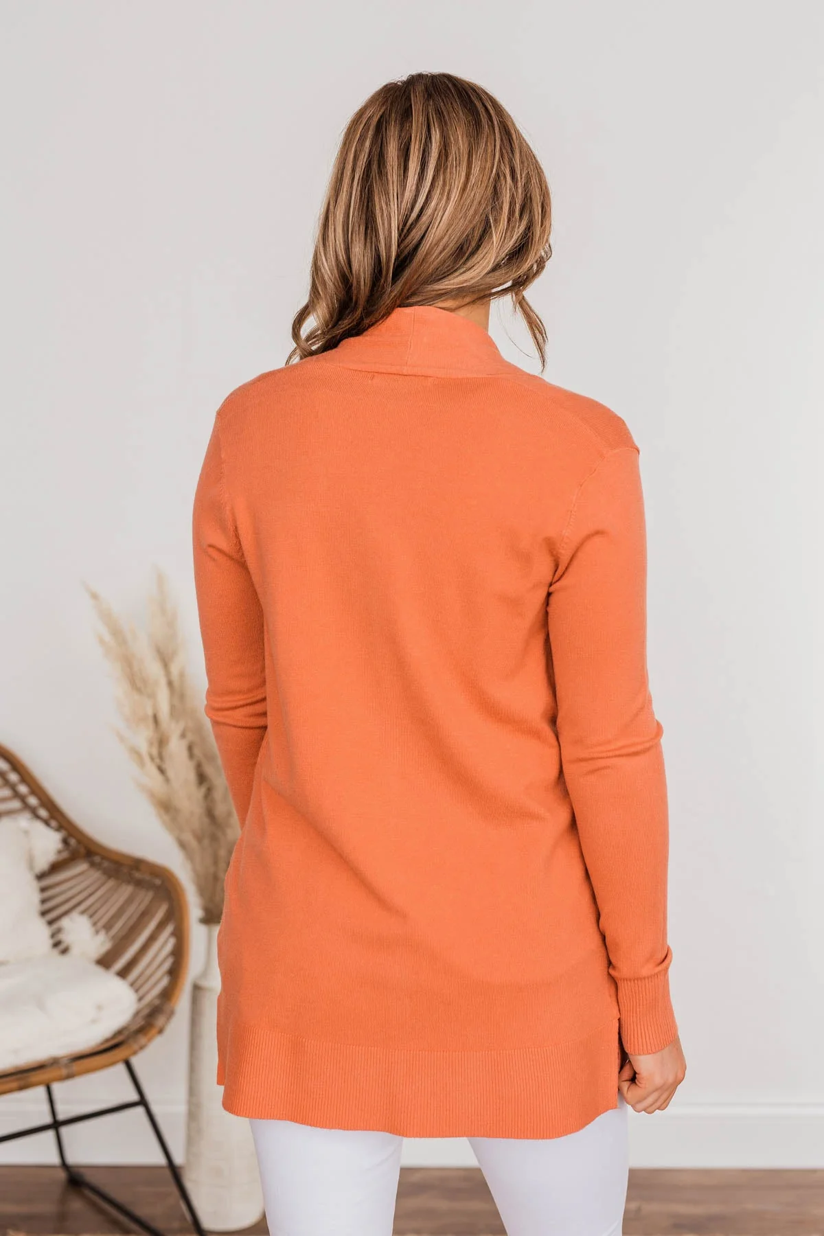 Time To Be Alive Drape Cardigan- Papaya - Image 8