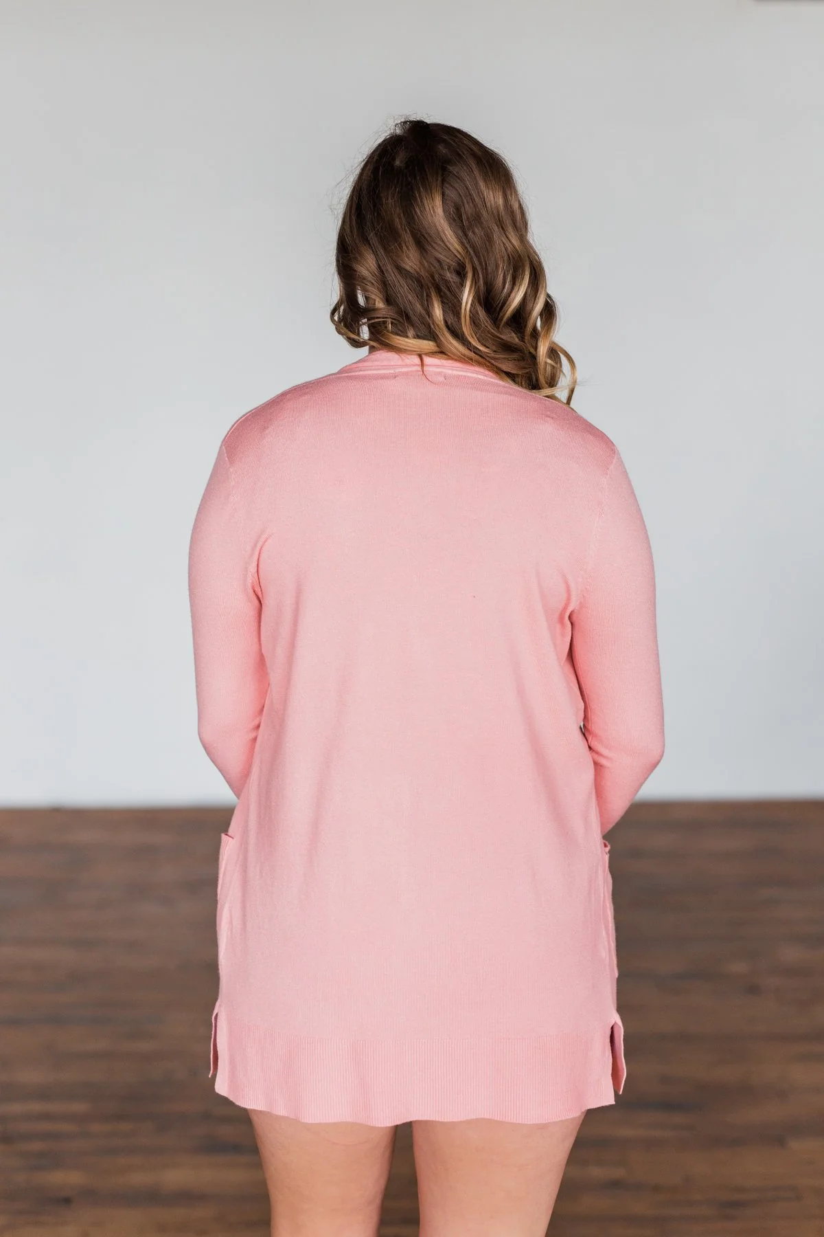 Time To Be Alive Drape Cardigan- Salmon Pink - Image 15