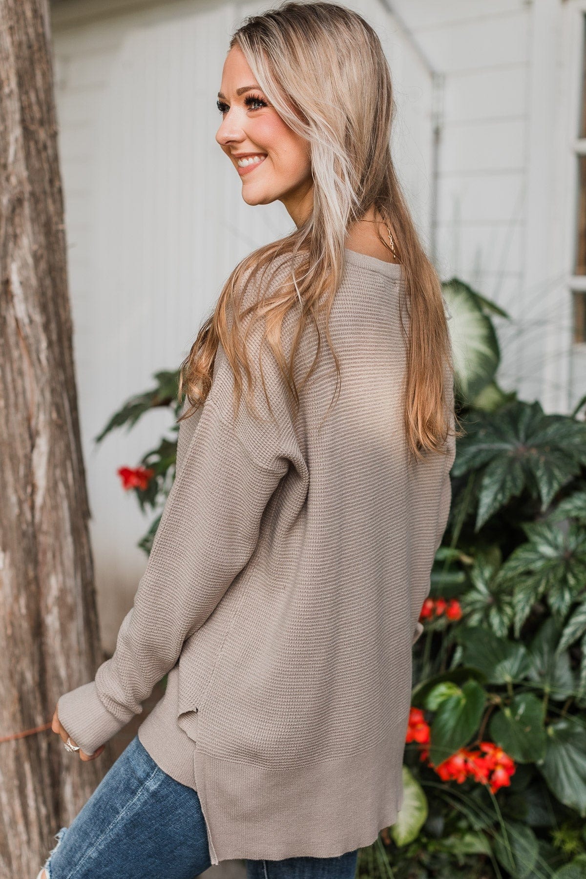 Time To Thrive Knit Sweater- Taupe - Image 5