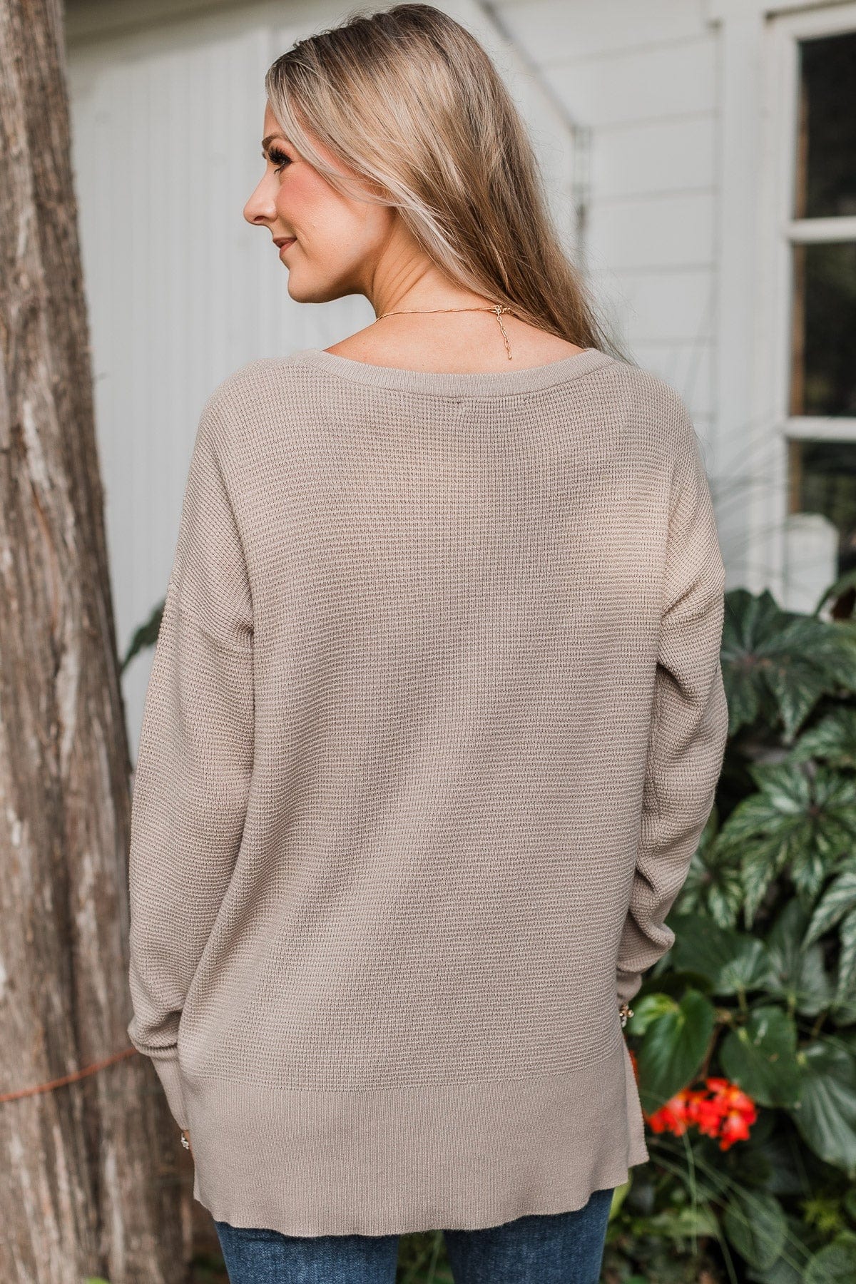 Time To Thrive Knit Sweater- Taupe - Image 7