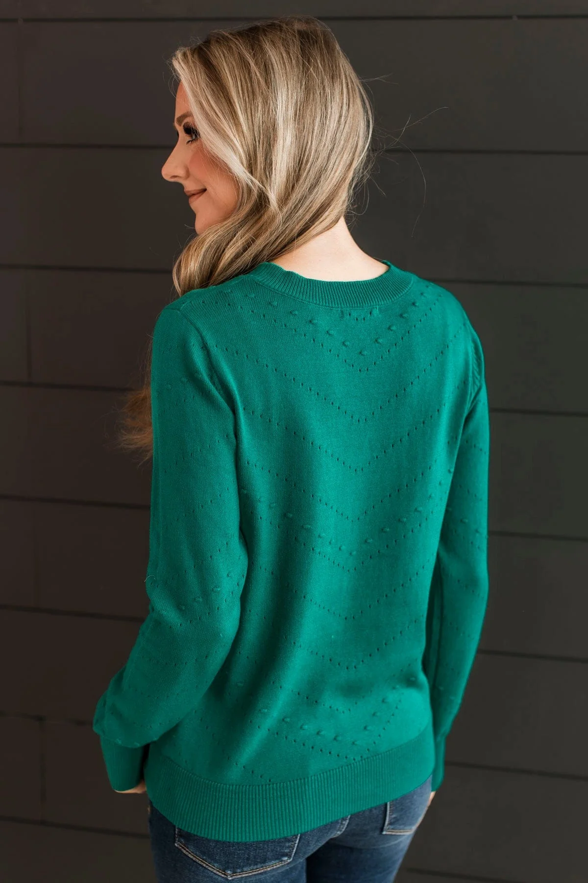 Timeless Allure Knit Sweater- Emerald - Image 7