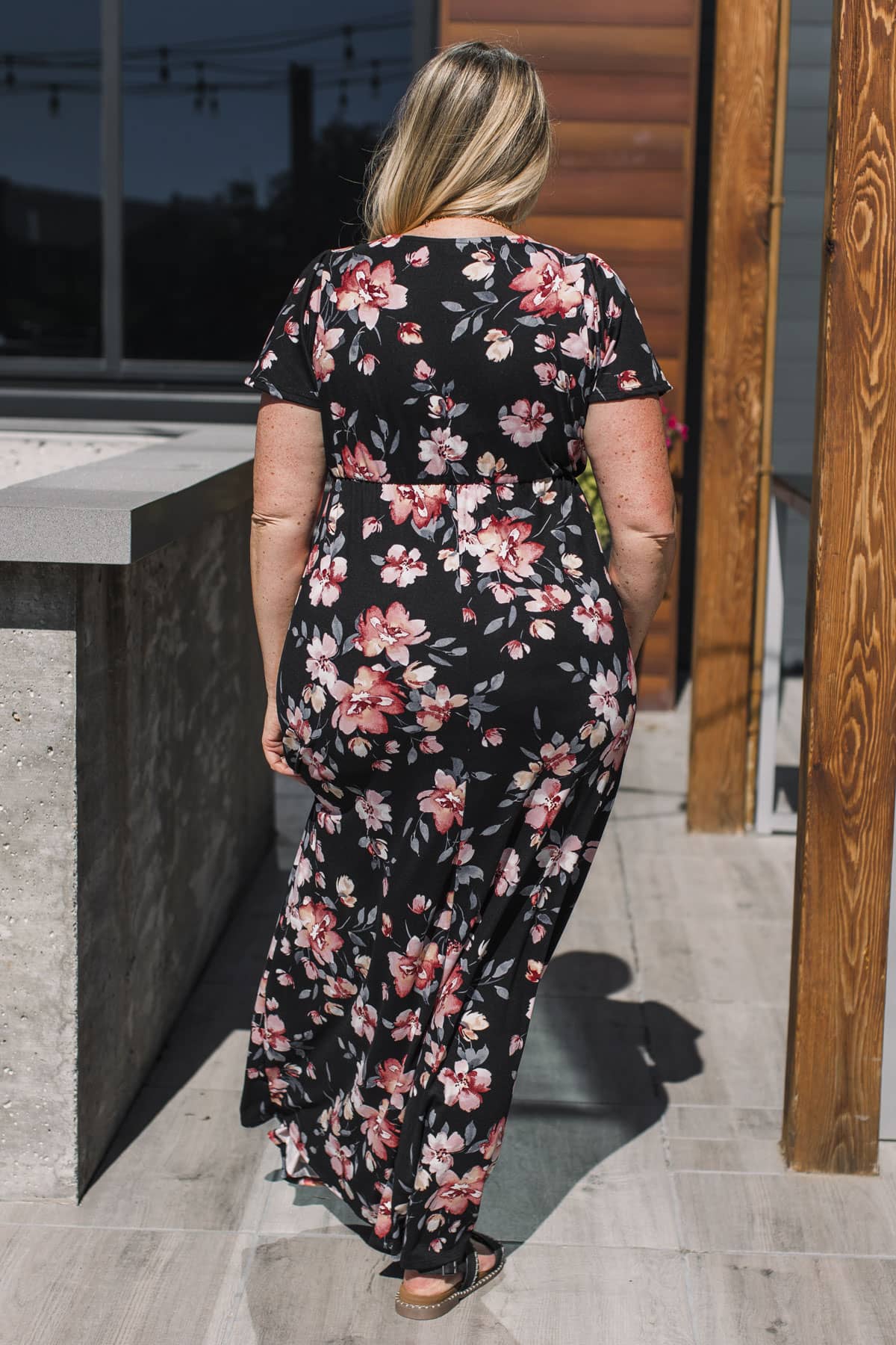 Timeless Grace Floral Maxi Dress- Black & Pink - Image 8