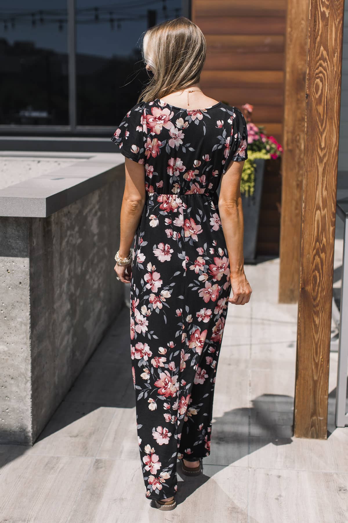 Timeless Grace Floral Maxi Dress- Black & Pink - Image 9