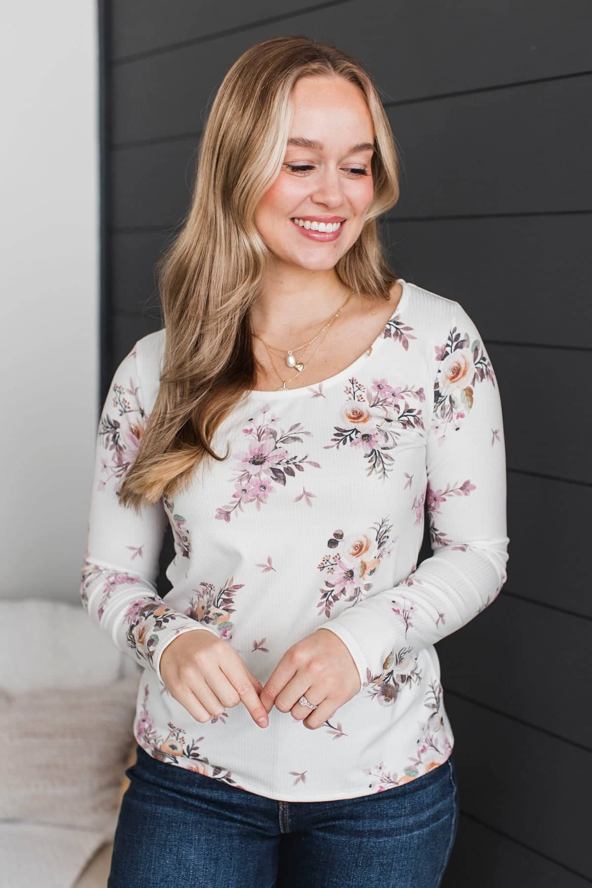 Timeless Tales Long Sleeve Floral Top- Ivory - Image 3