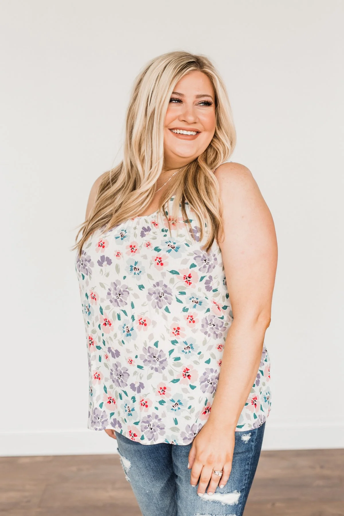 Times Are Changing Floral Tank Top- Ivory - Image 17
