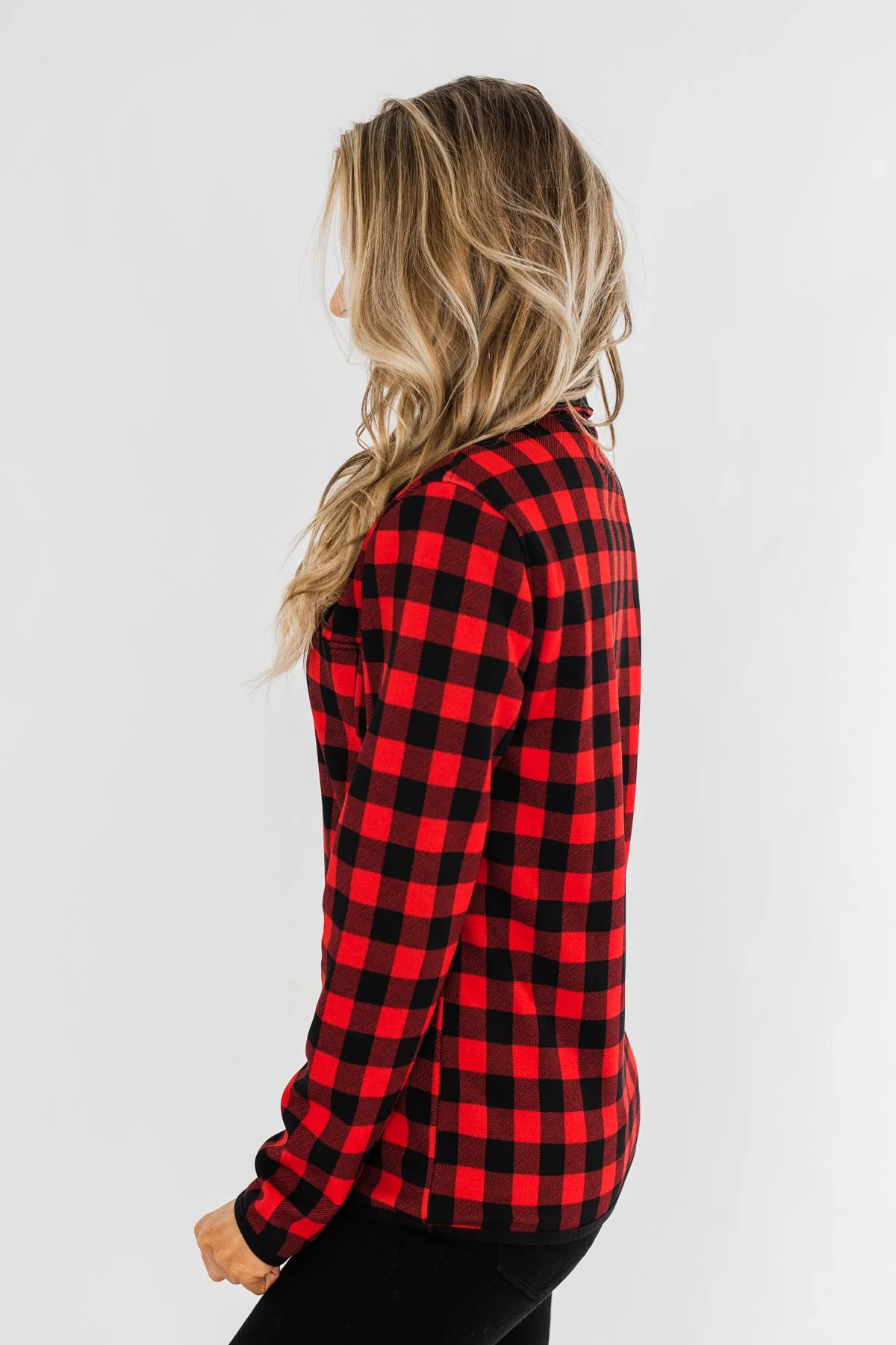 'Tis The Season 1/4 Button Pullover- Buffalo Plaid - Image 12