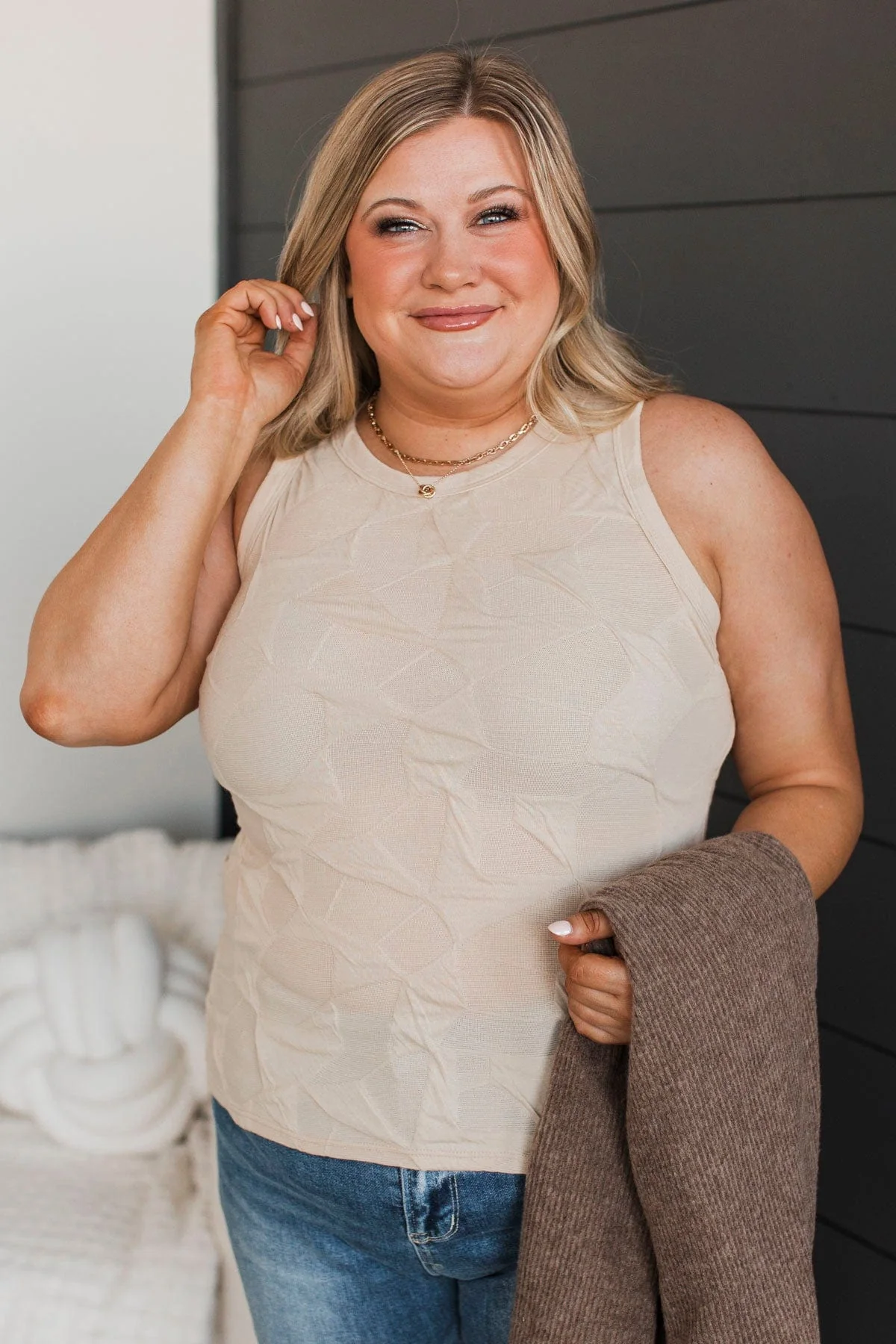 To The Very End Tank Top- Beige - Image 4
