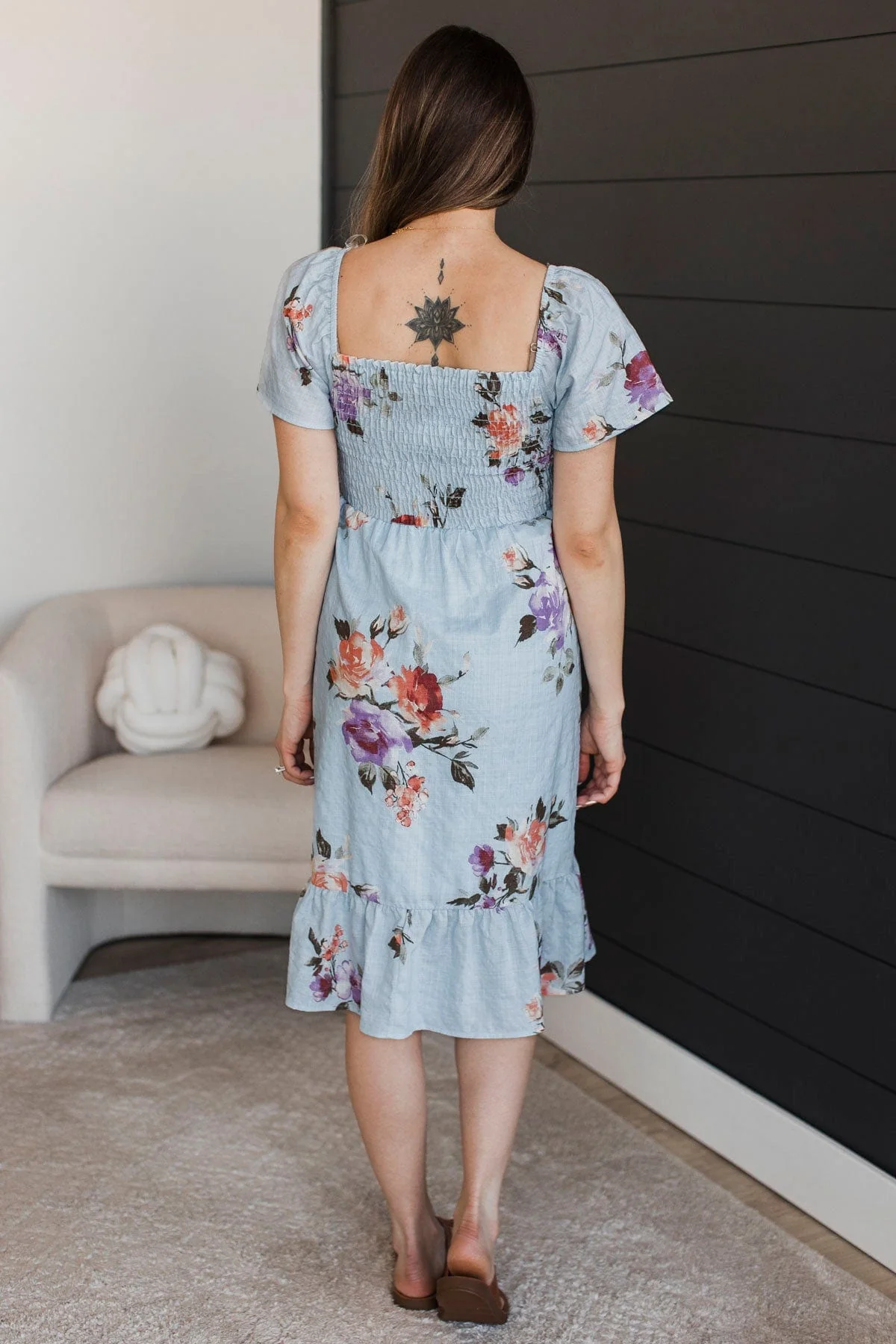 Toast To Tonight Floral Dress- Light Blue - Image 7