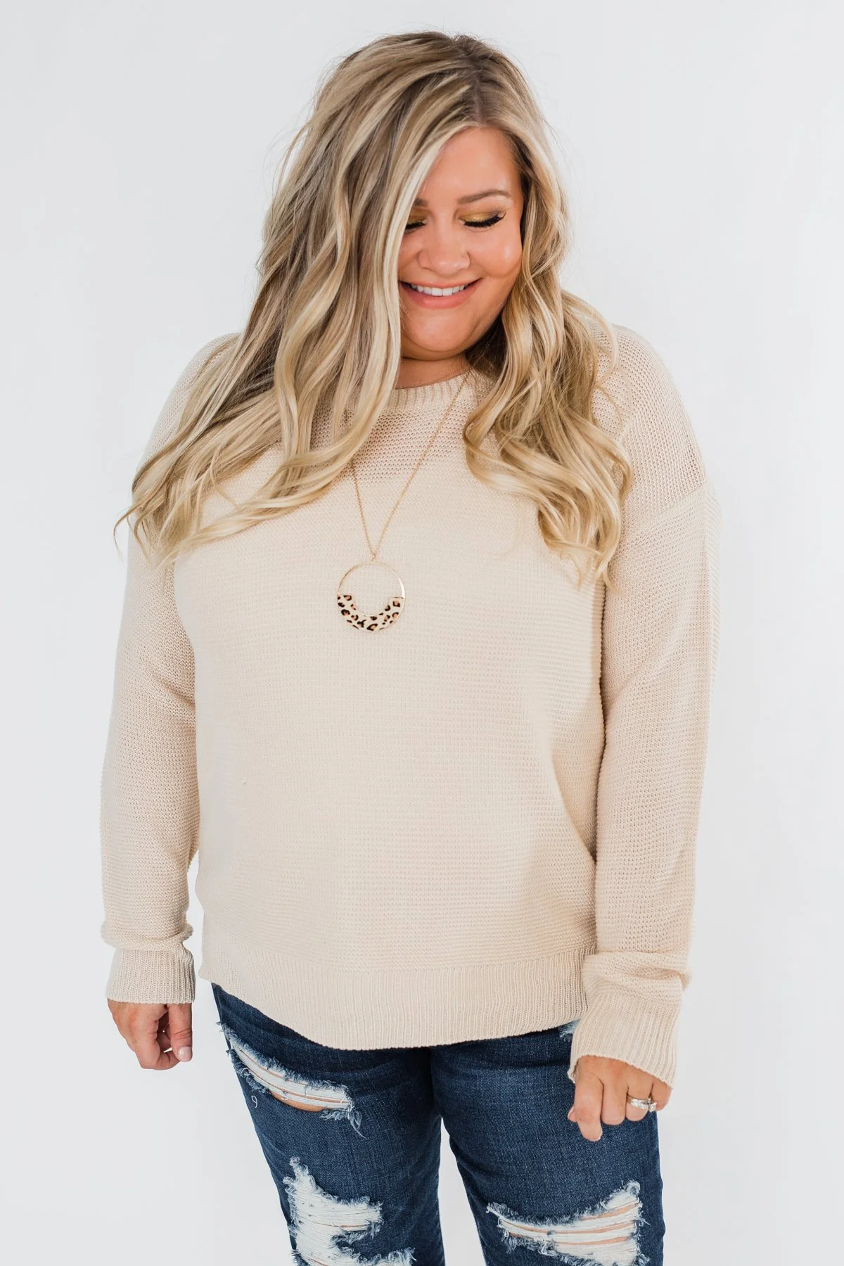 Today Is The Day Knit Sweater- Cream - Image 6
