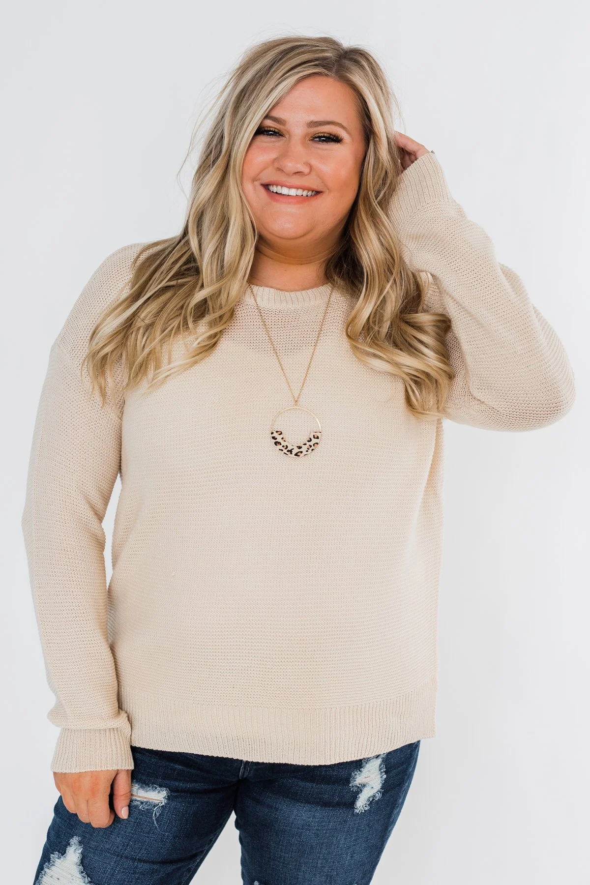 Today Is The Day Knit Sweater- Cream - Image 8