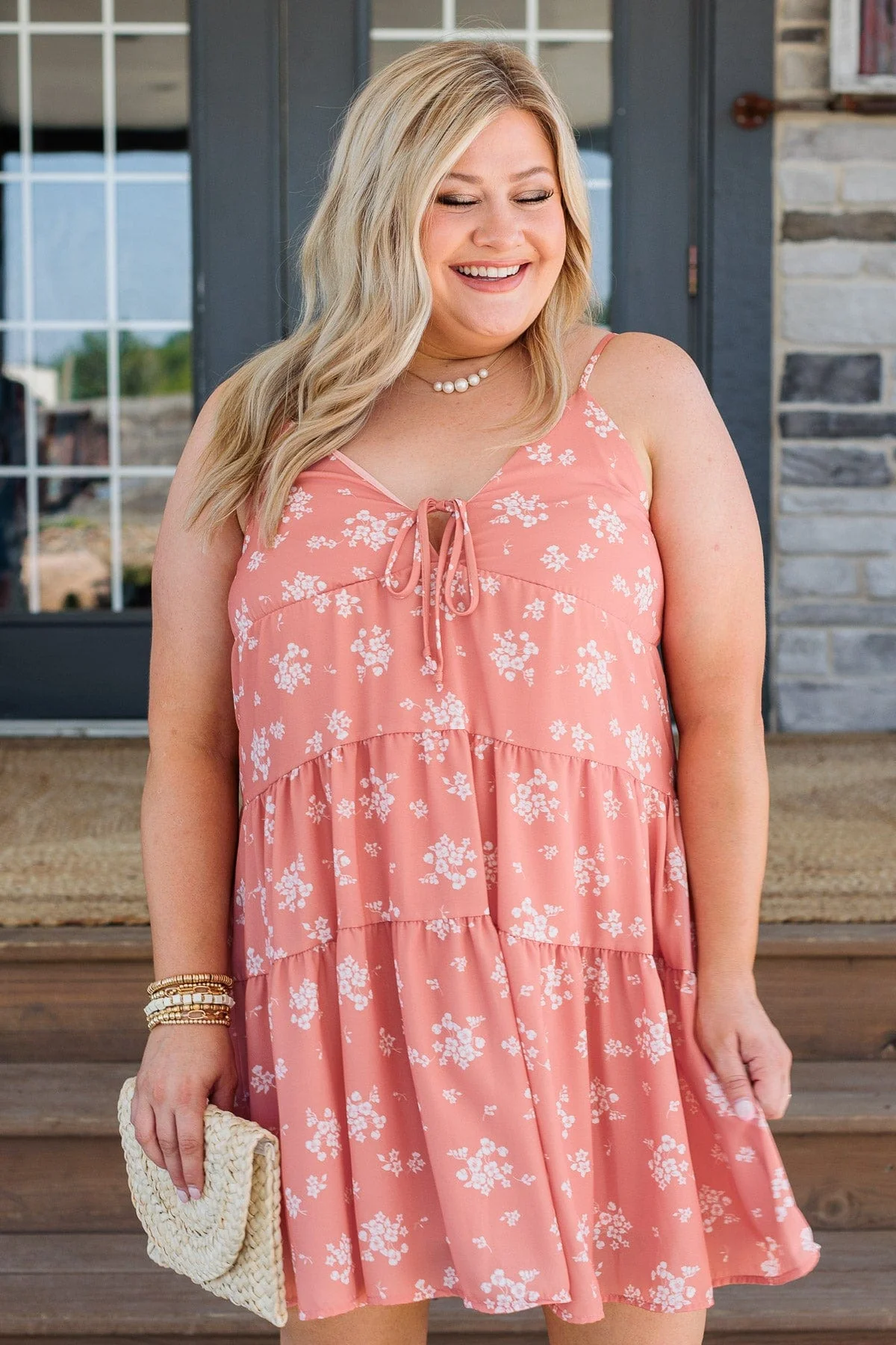 Together Forever Floral Dress- Peach - Image 3