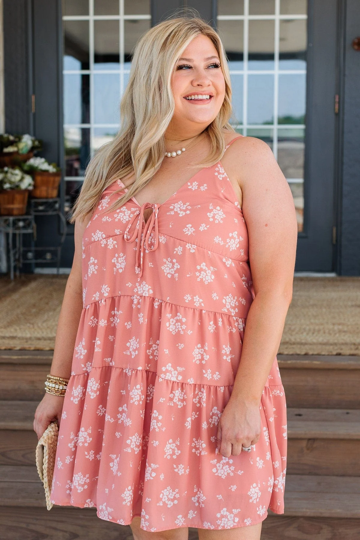 Together Forever Floral Dress- Peach - Image 5