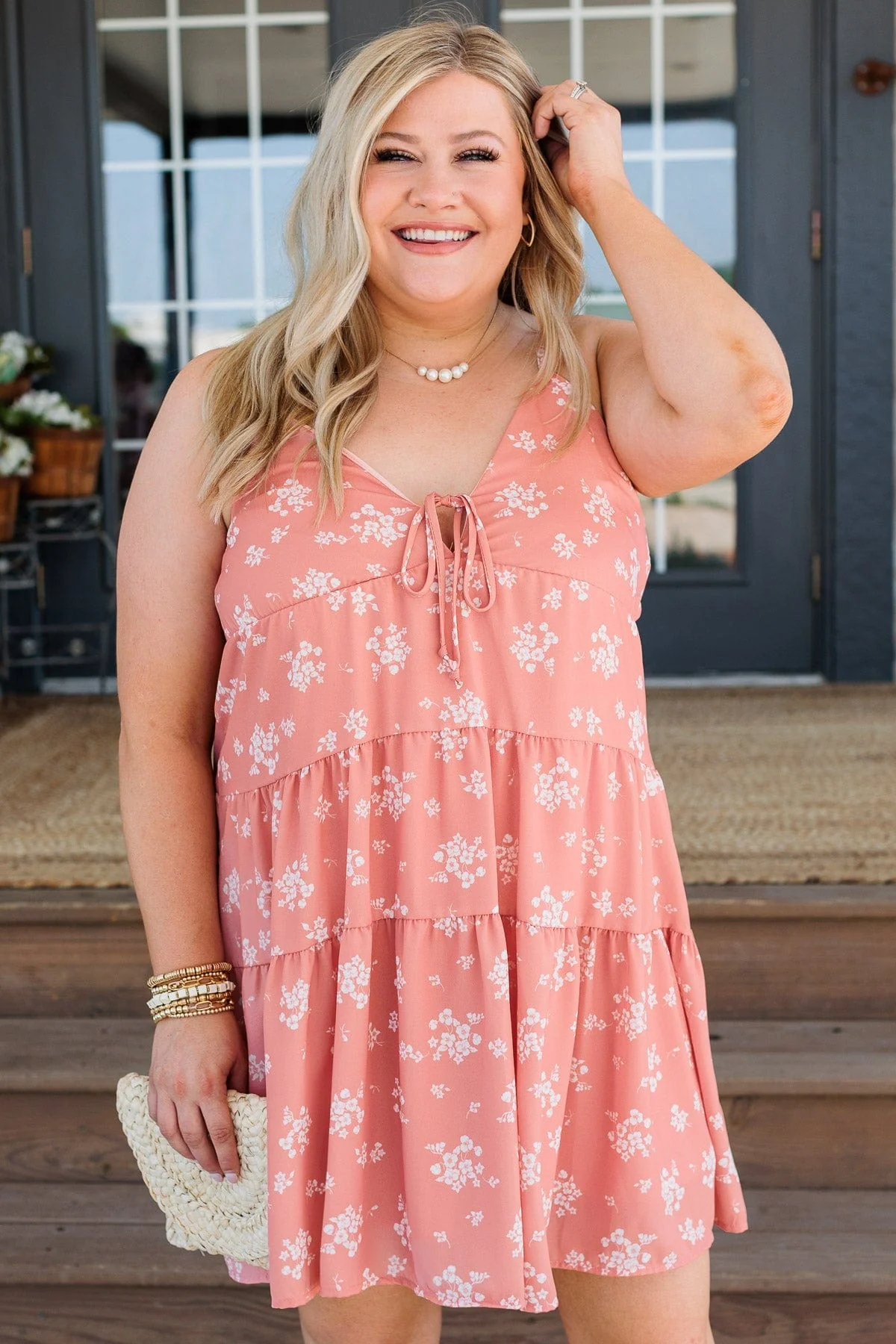 Together Forever Floral Dress- Peach - Image 7