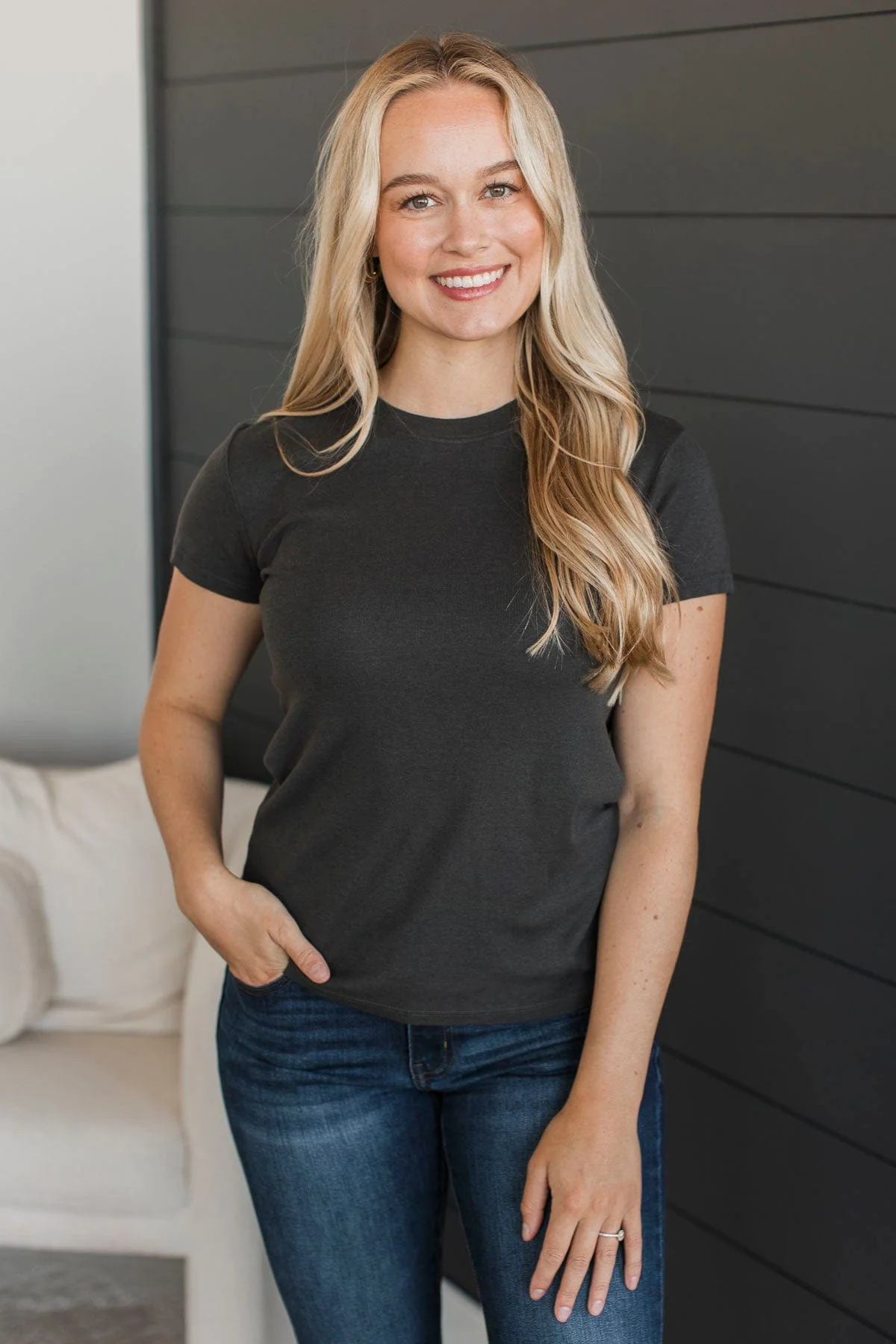 Together We Stand Short Sleeve Top- Charcoal - Image 4