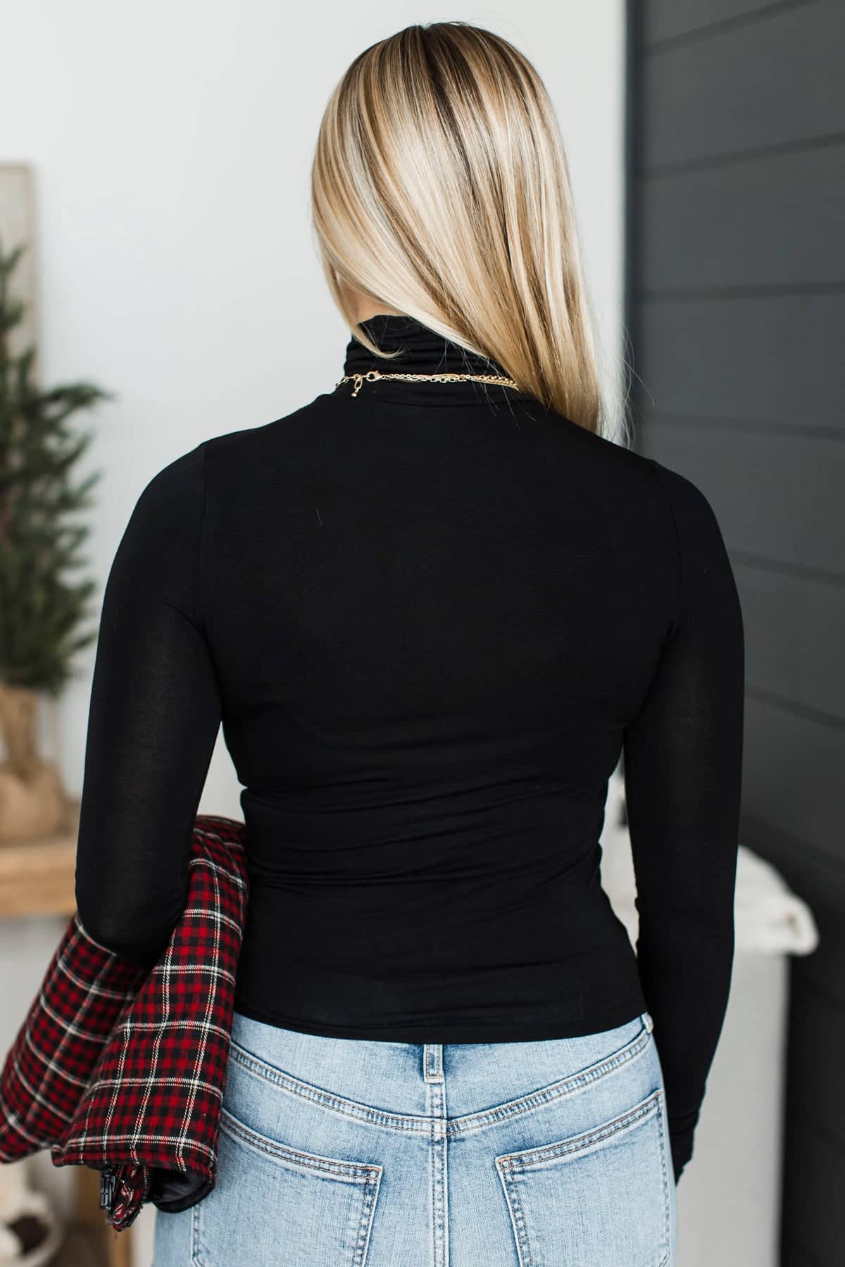 Too Fabulous Lightweight Turtleneck Top- Black - Image 7