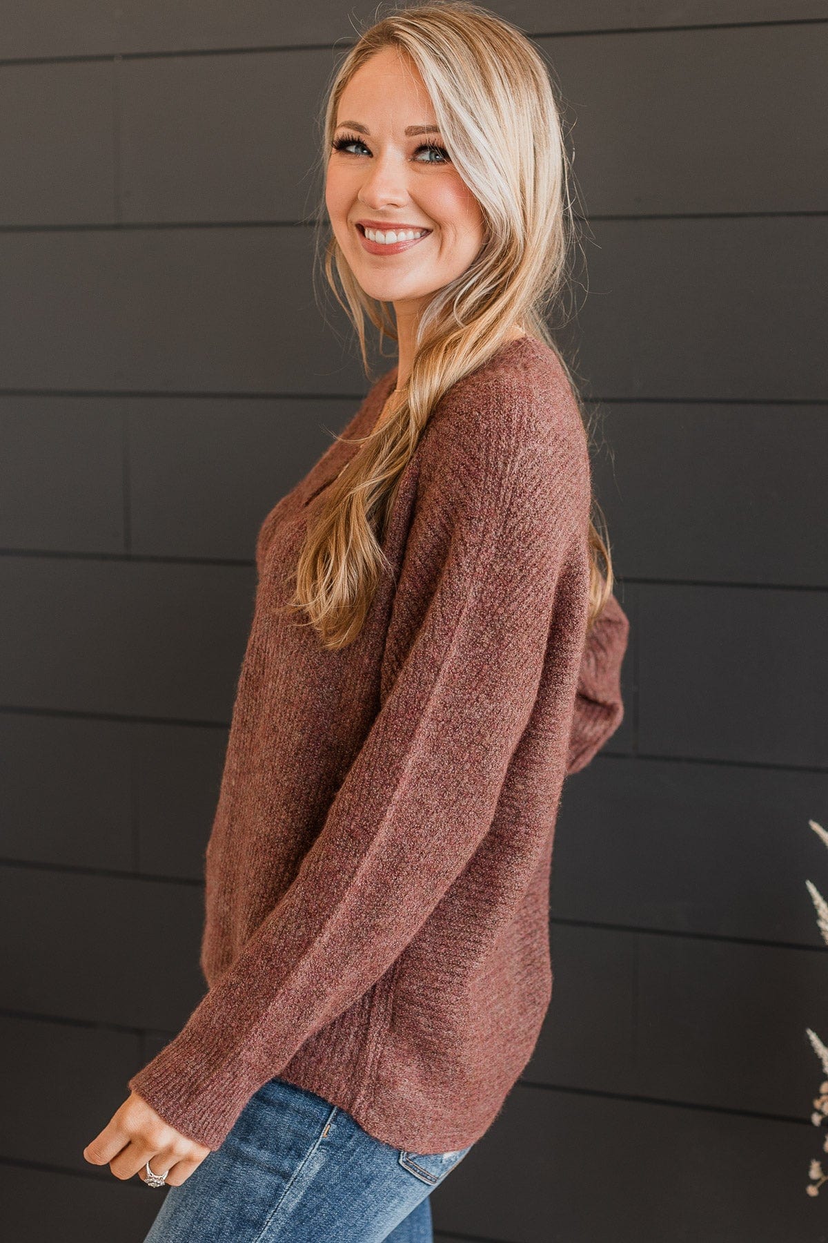 Took My Breath Away Sweater- Maroon - Image 5