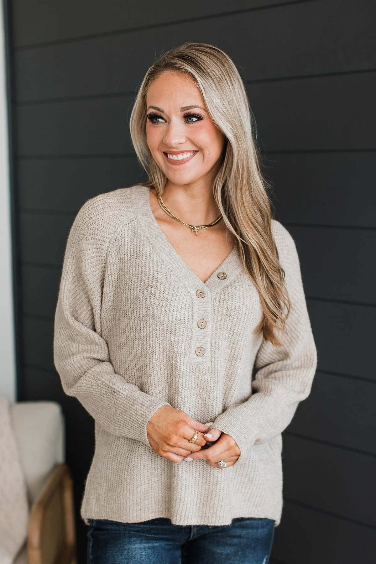 Took My Breath Away Sweater- Oatmeal - Image 4