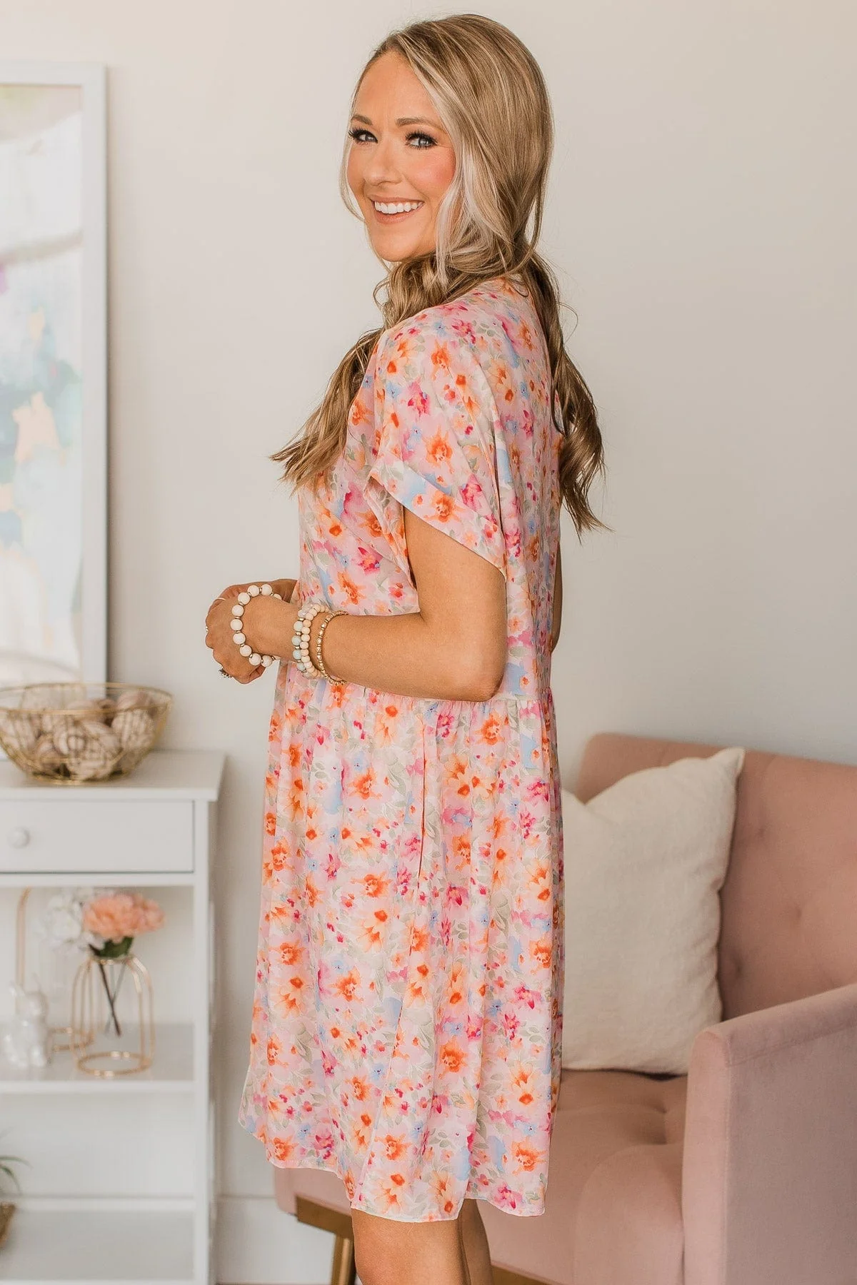 Top Of My List Floral Babydoll Dress- Ivory - Image 6