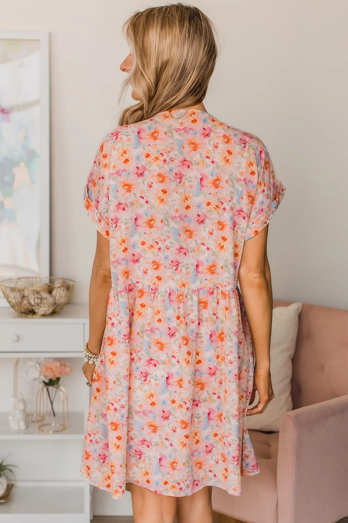 Top Of My List Floral Babydoll Dress- Ivory - Image 7