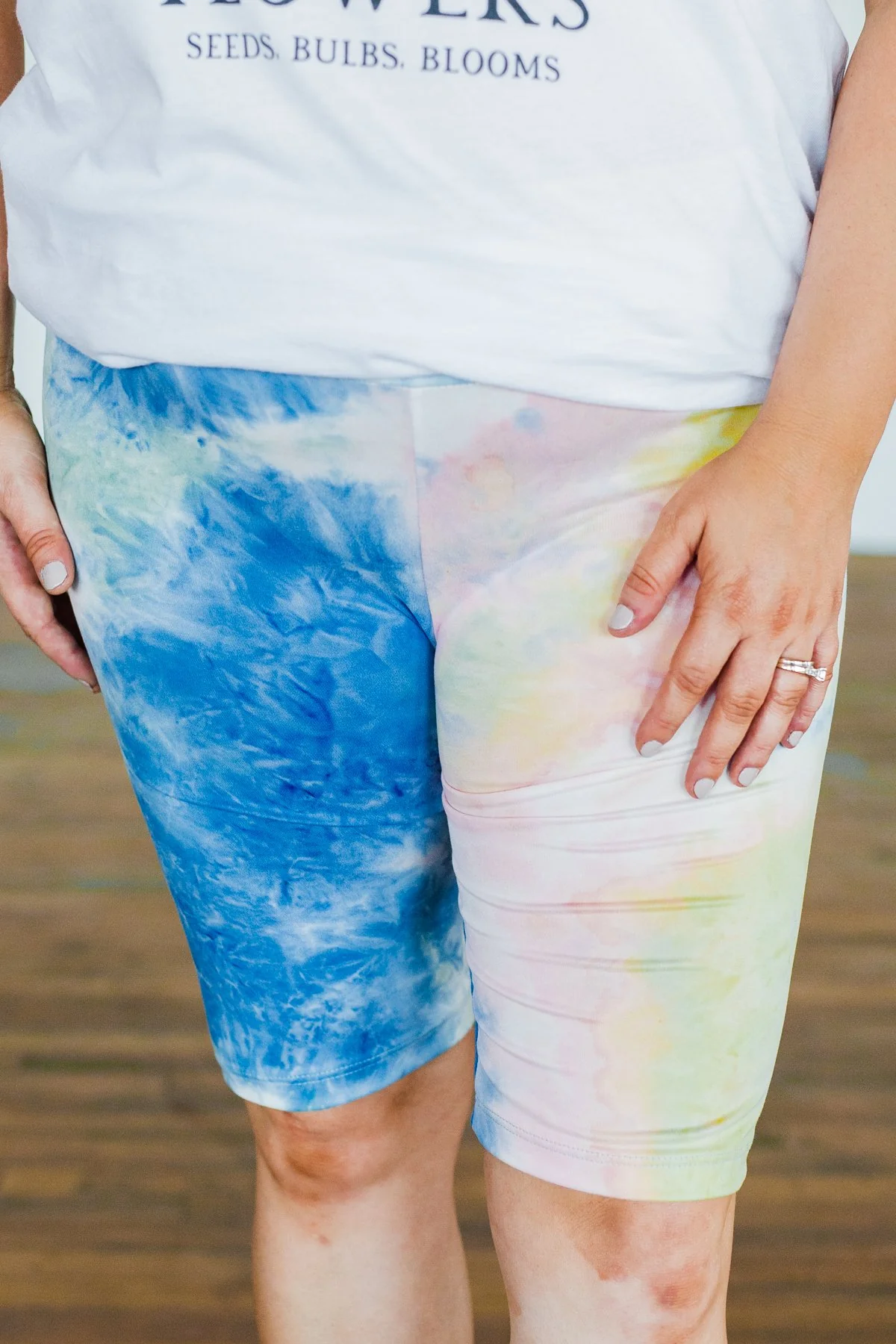 Travel Along Tie Dye Lounge Biker Shorts- Multi-Color - Image 4