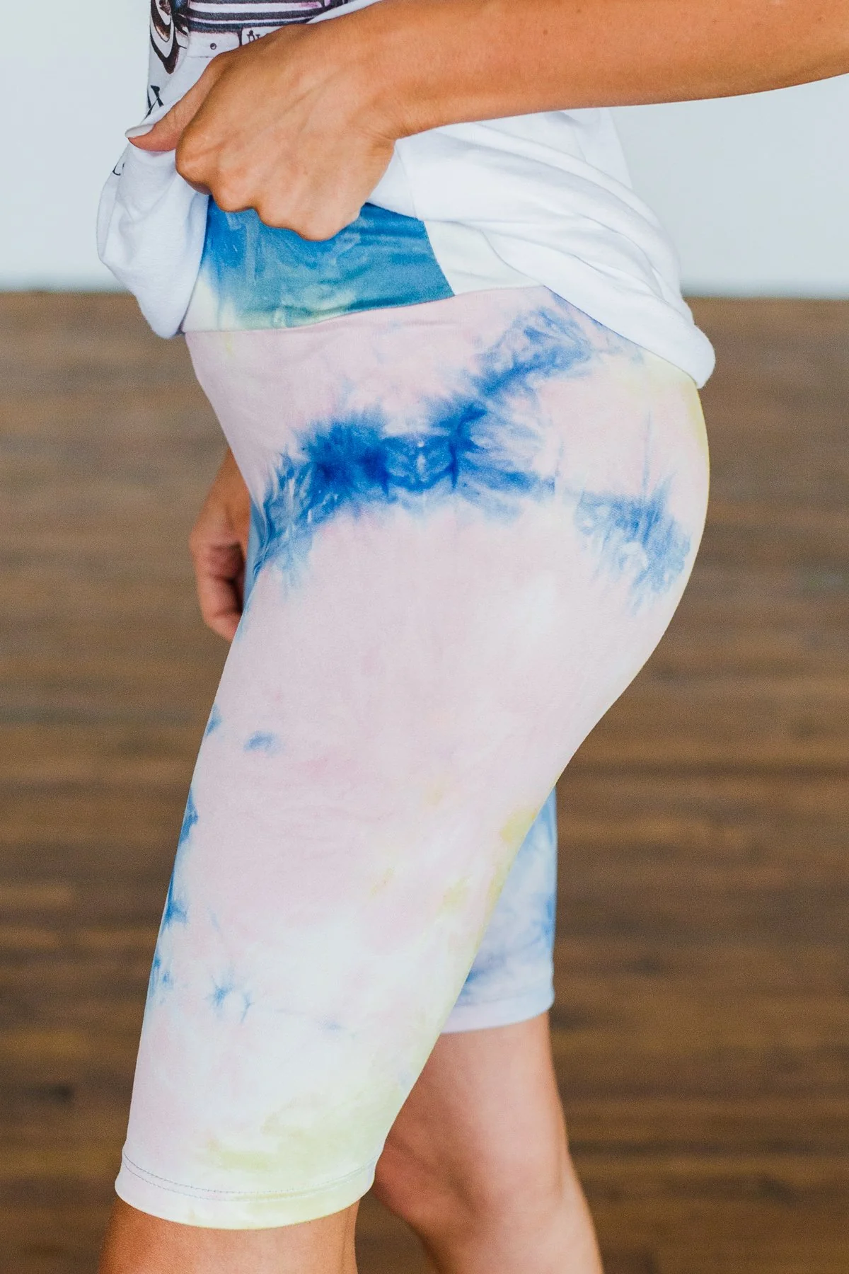 Travel Along Tie Dye Lounge Biker Shorts- Multi-Color - Image 5