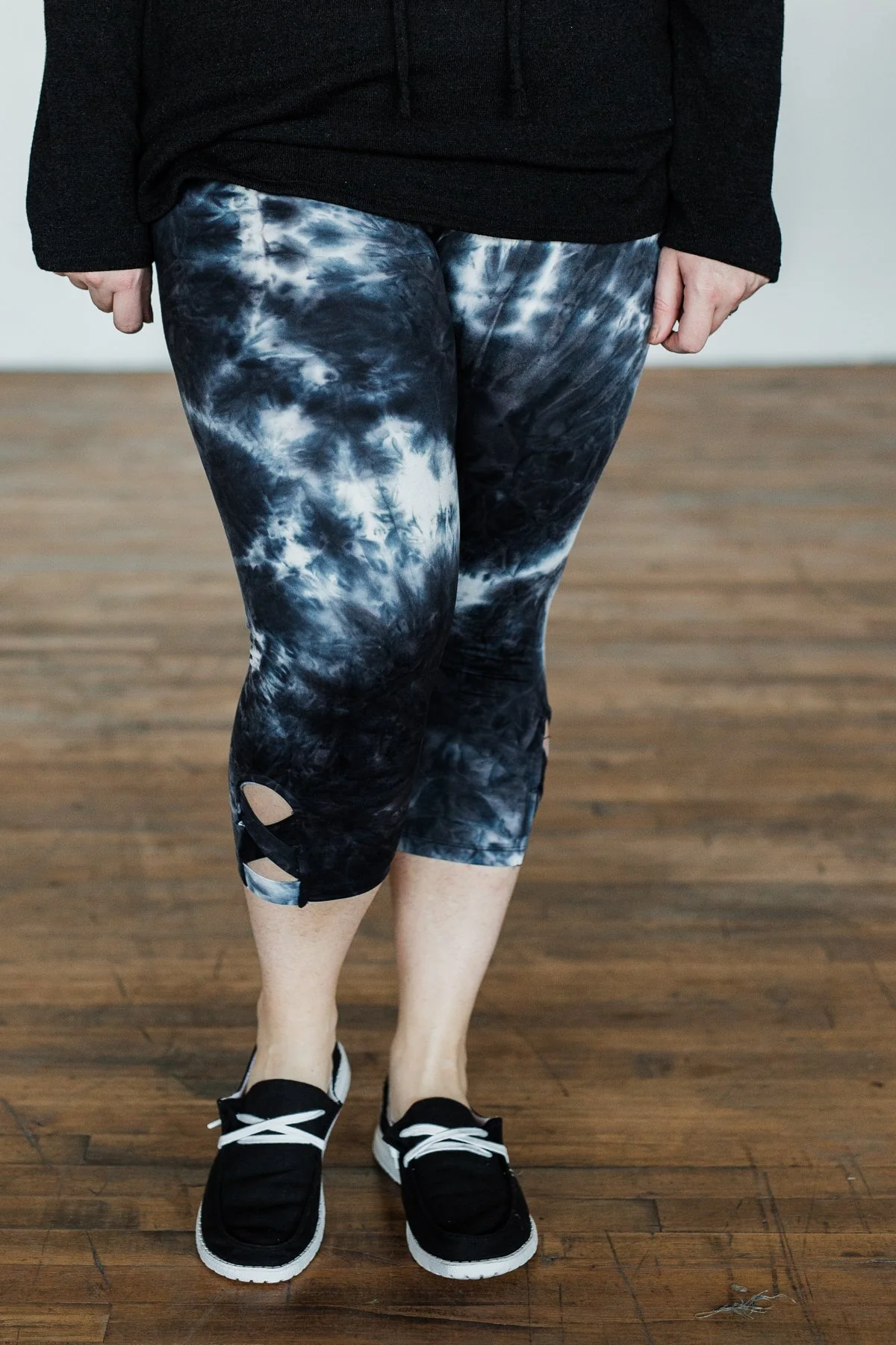 Travel Around Tie Dye Leggings- Black, Dark Navy, & Grey - Image 2