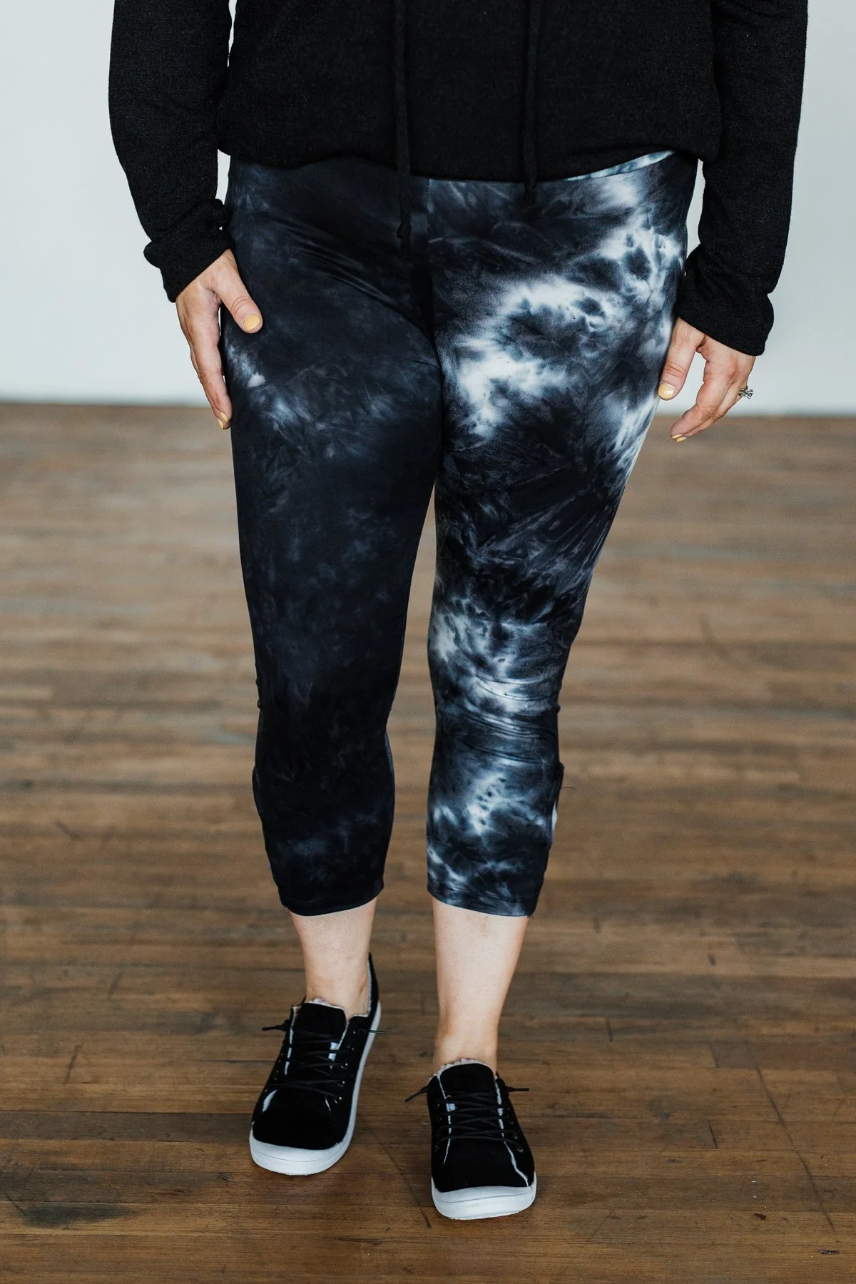 Travel Around Tie Dye Leggings- Black, Dark Navy, & Grey - Image 6