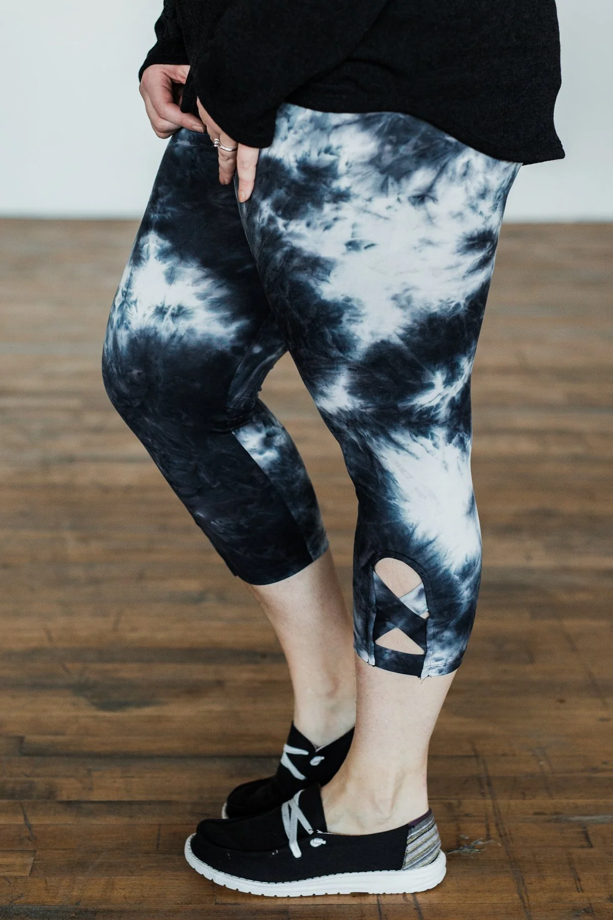 Travel Around Tie Dye Leggings- Black, Dark Navy, & Grey - Image 8