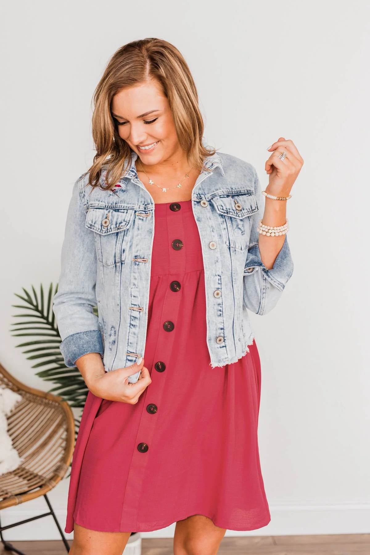 Travel In Style Distressed Denim Jacket- Vintage Wash - Image 10
