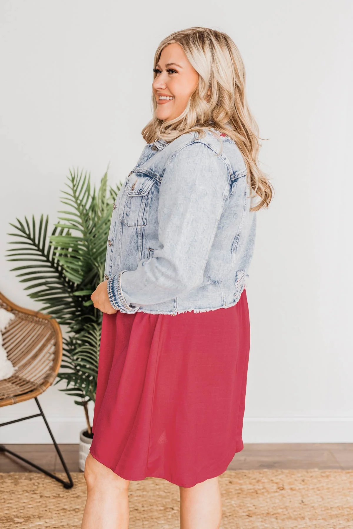 Travel In Style Distressed Denim Jacket- Vintage Wash - Image 7