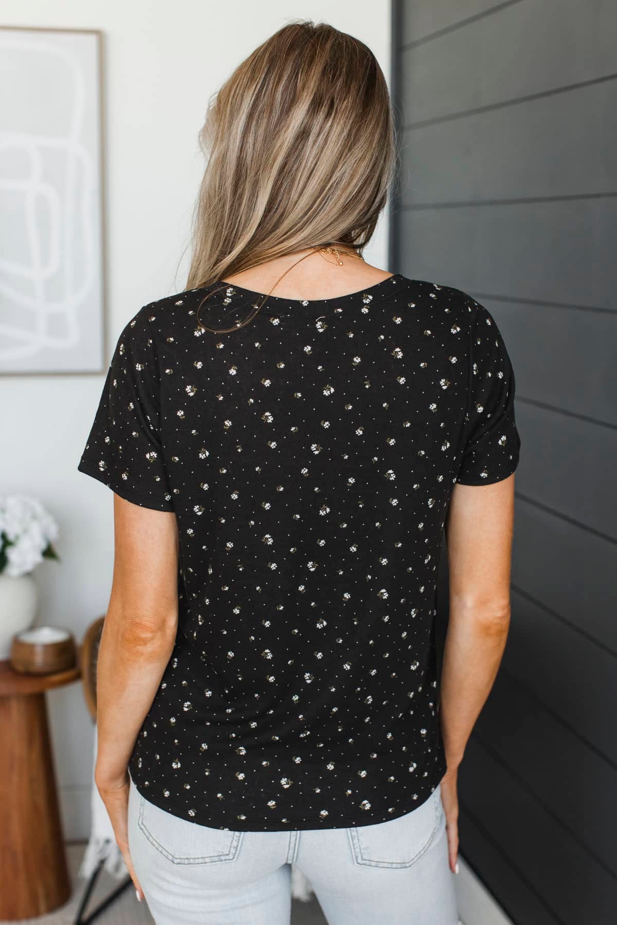 Treasure Today V-Neck Floral Top- Black - Image 5